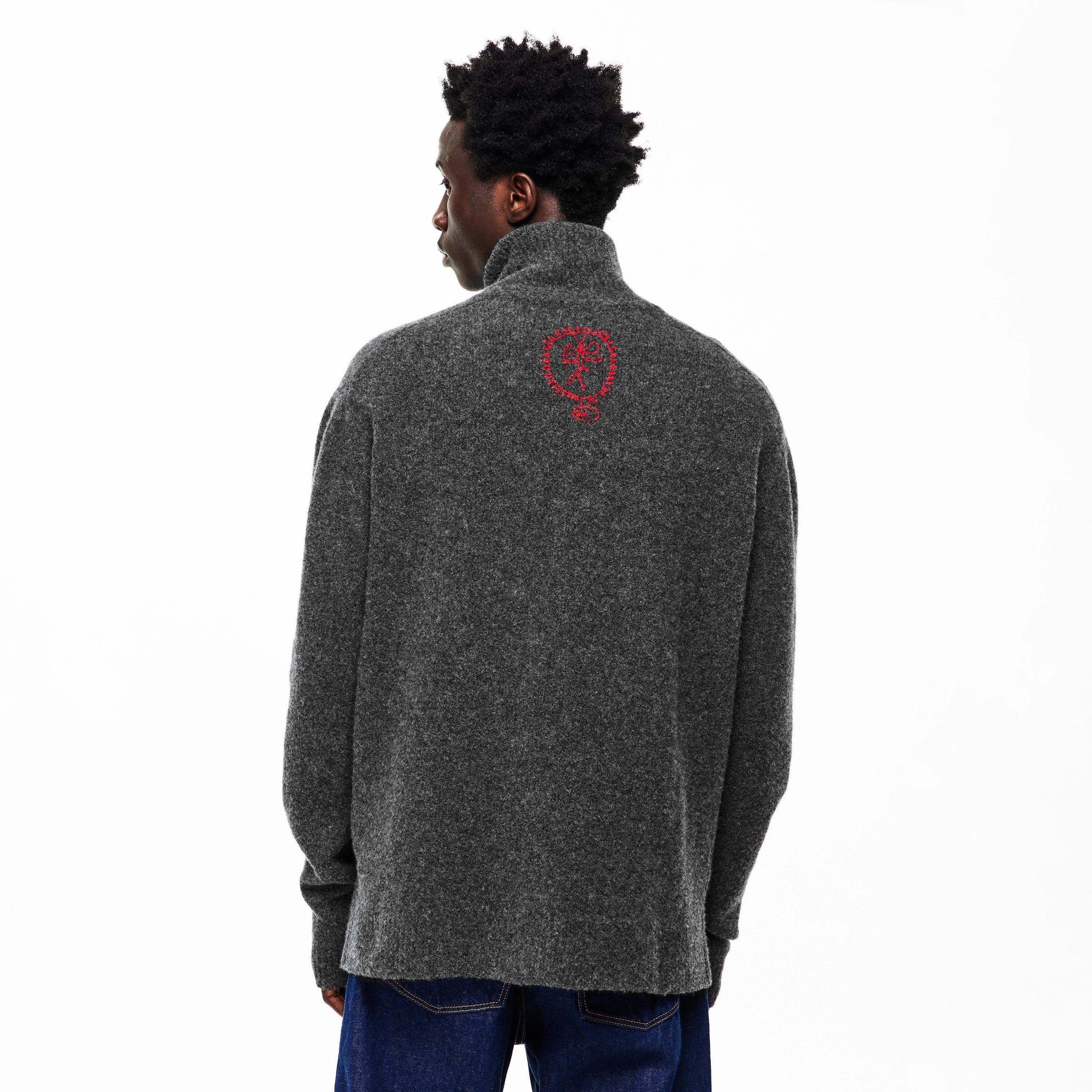 Charcoal - Vivienne Westwood - Men's Logo Turtle Turtle Neck Jumper - 4