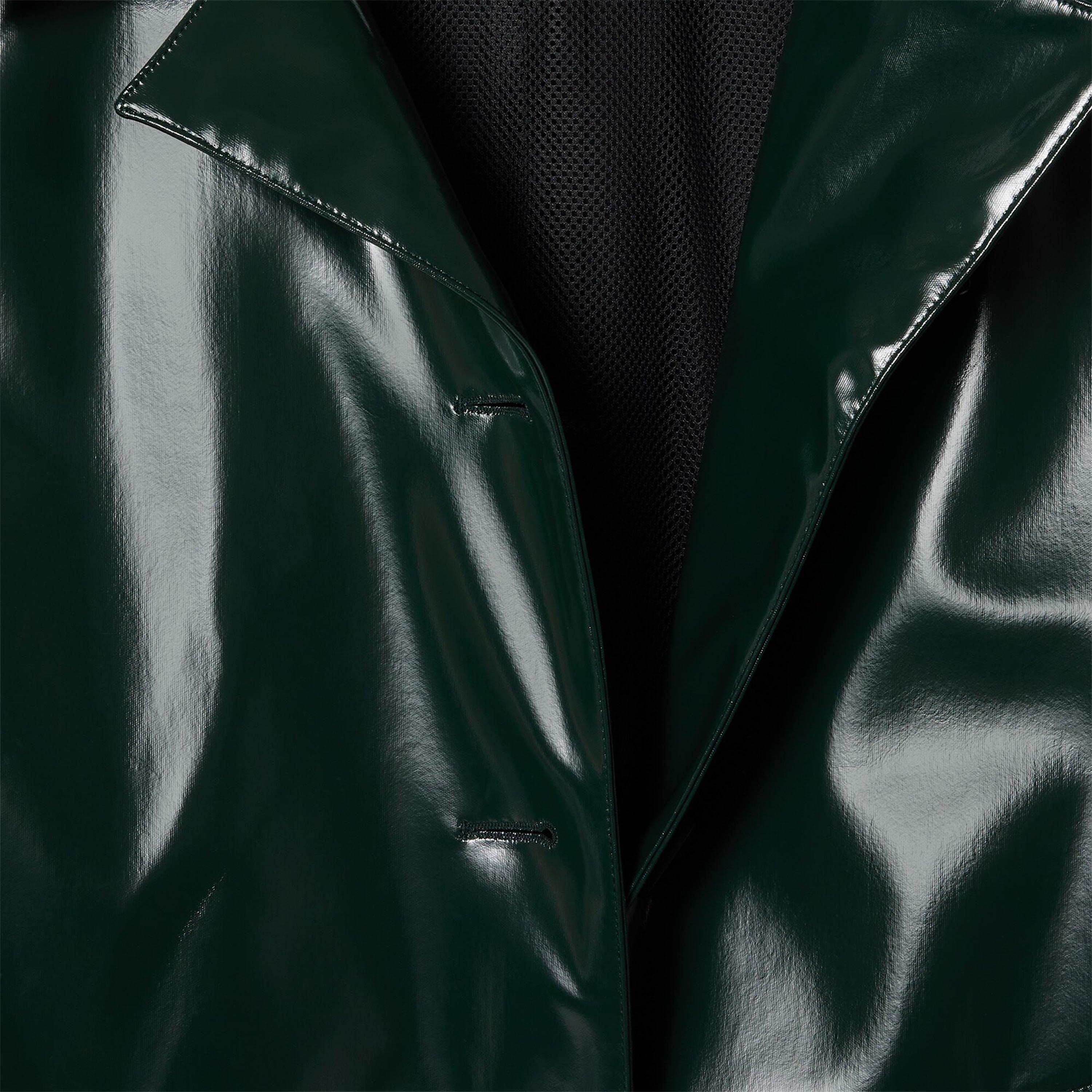 Green - Lacoste - Tailored Collar Vinyl Trench Coat - 3