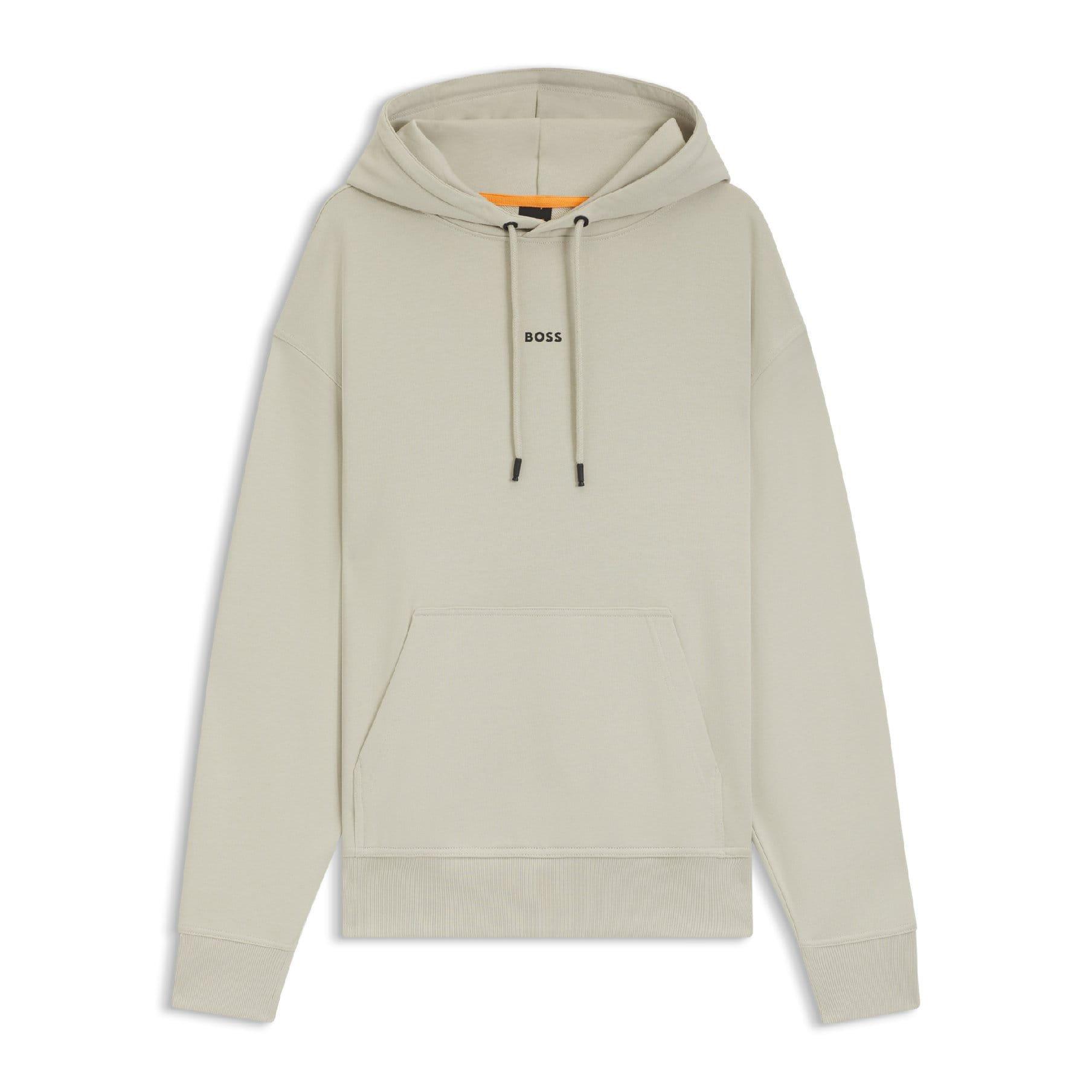 Beige - Boss - WeSmallHood Contrast Logo Hoodie - 1