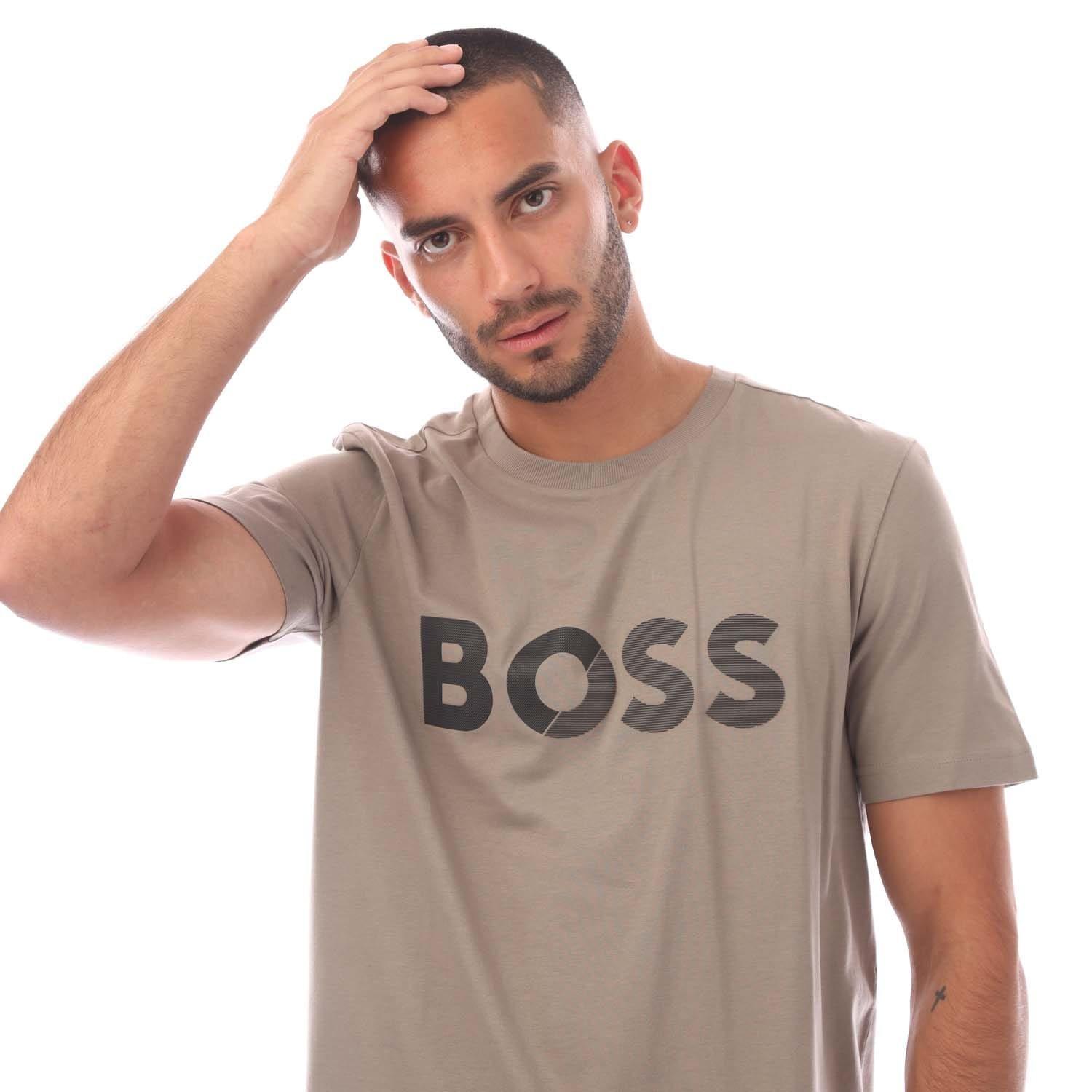 Beige - Boss - Large Logo T-Shirt - 2