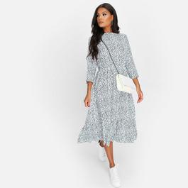 I Saw It First Spot Print Smock Midi Dress