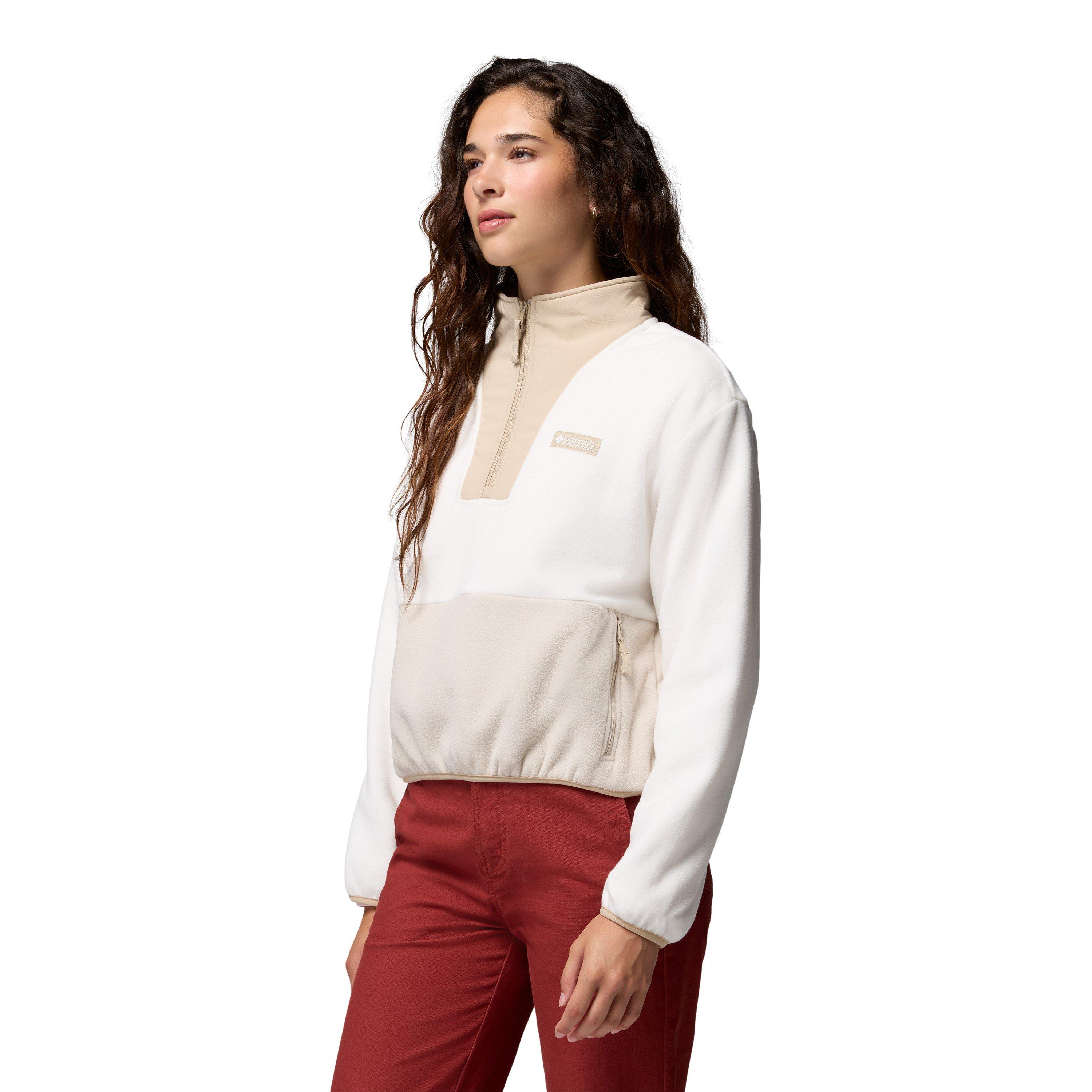 Sea Salt Multi - Columbia - Women's Sequoia Grove 1/4-Zip Cropped Long-Sleeve Funnel-Neck Fleece - 3