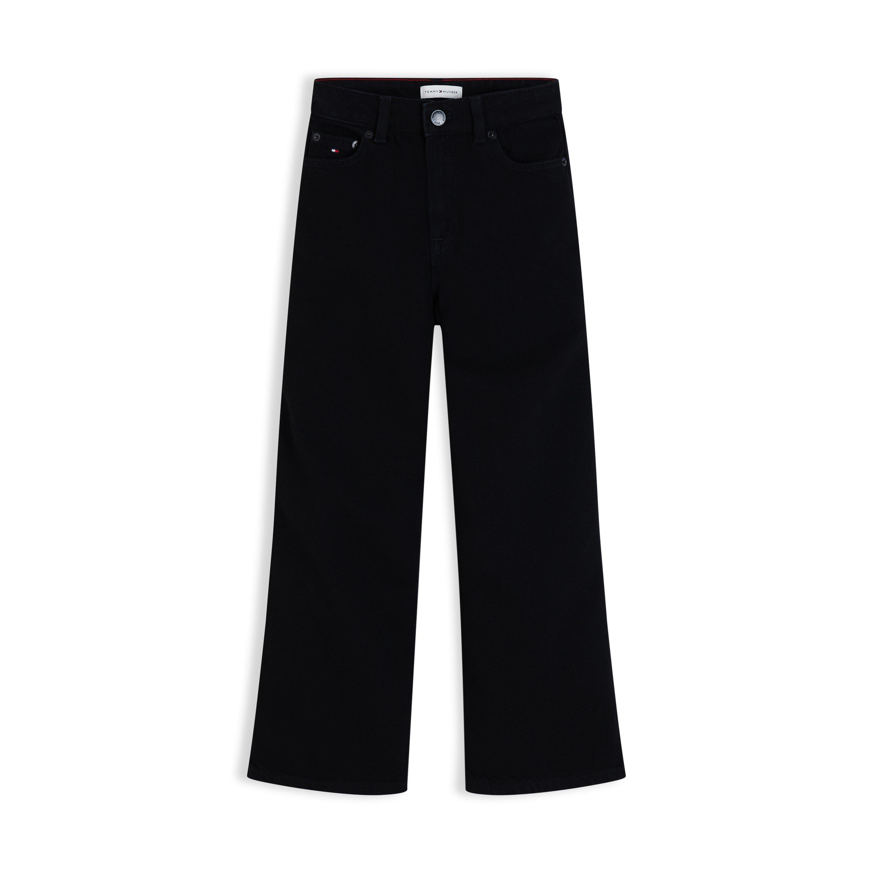 Tommy Hilfiger Girls Kids' Mabel High-Rise Wide-Leg Jeans - Cleanblack 1Bz - 12Y