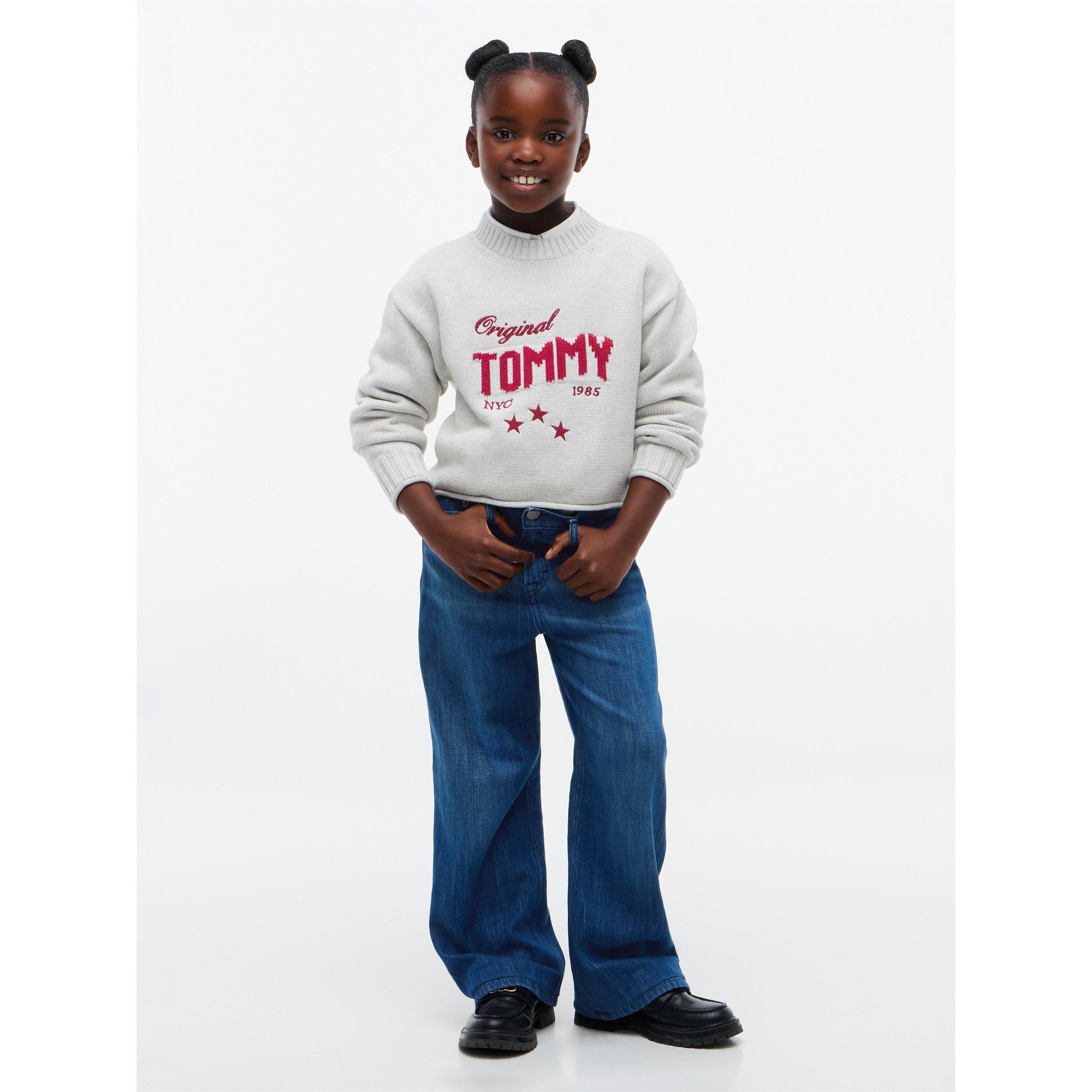 Darkused 1BJ - Tommy Hilfiger - Kids' Mabel High-Rise Wide-Leg Jeans - 2