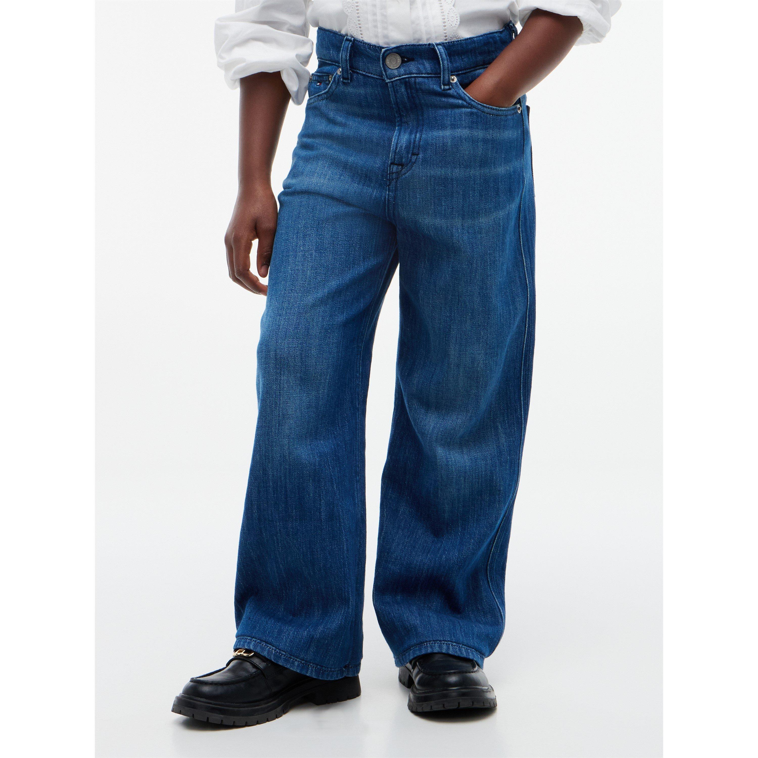 Darkused 1BJ - Tommy Hilfiger - Kids' Mabel High-Rise Wide-Leg Jeans - 3