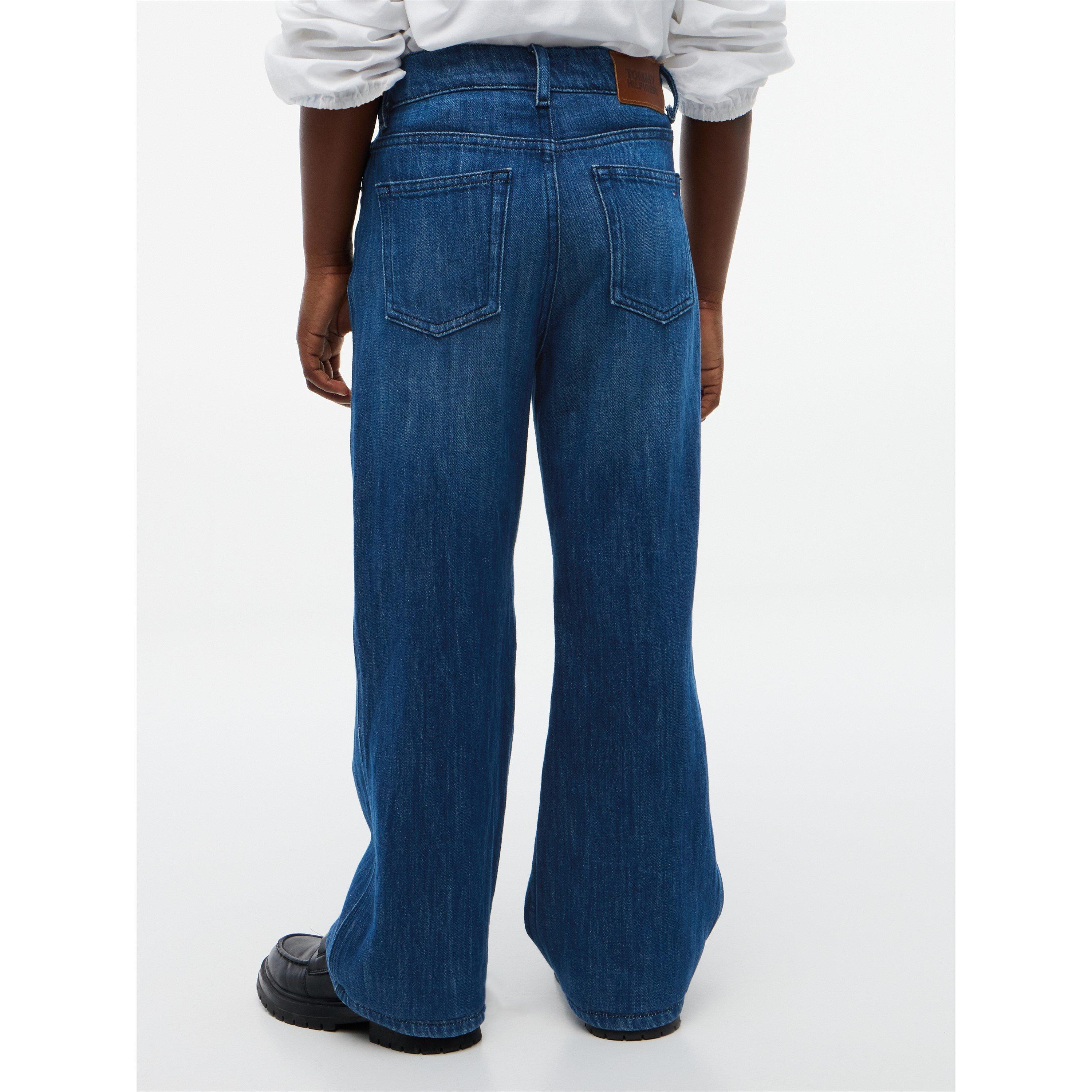 Darkused 1BJ - Tommy Hilfiger - Kids' Mabel High-Rise Wide-Leg Jeans - 5