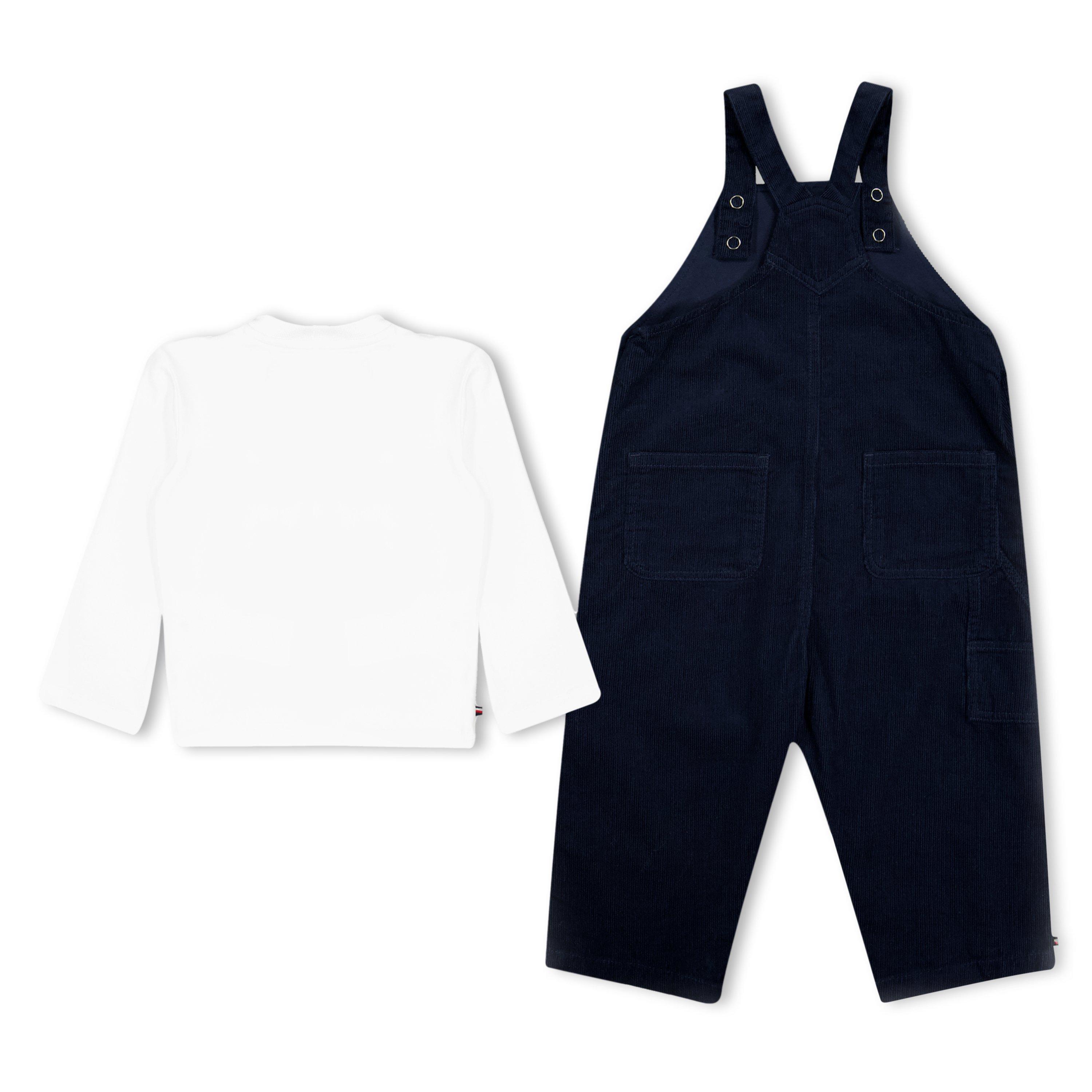 Dark Blue C1G - Tommy Hilfiger - Kids' Tommy Organic Cotton Dungaree and T-Shirt Clothing Set - 2
