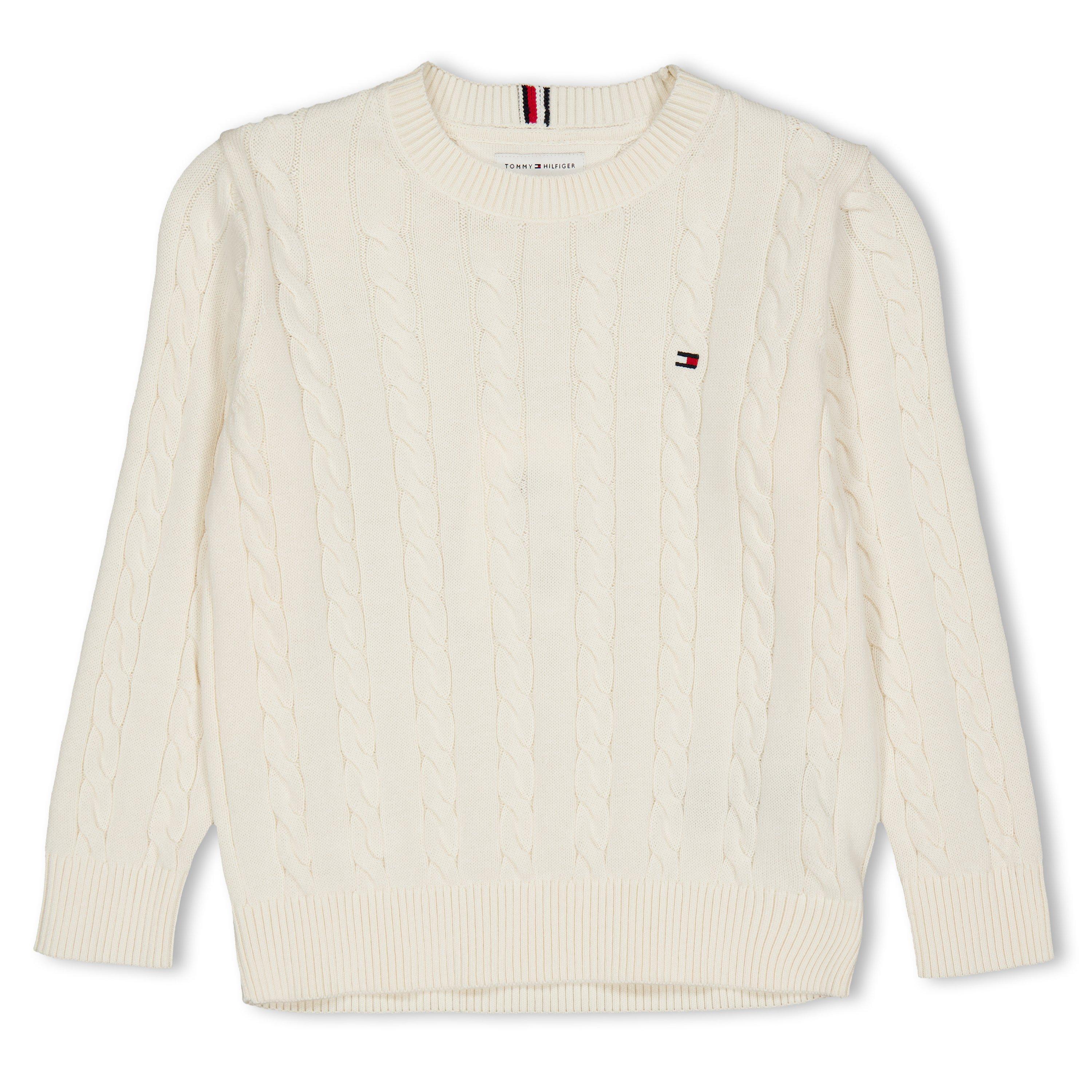 Tommy Hilfiger Tommy Cable Knit Jn64 - Ivory Petal Z00 - Size 16Y