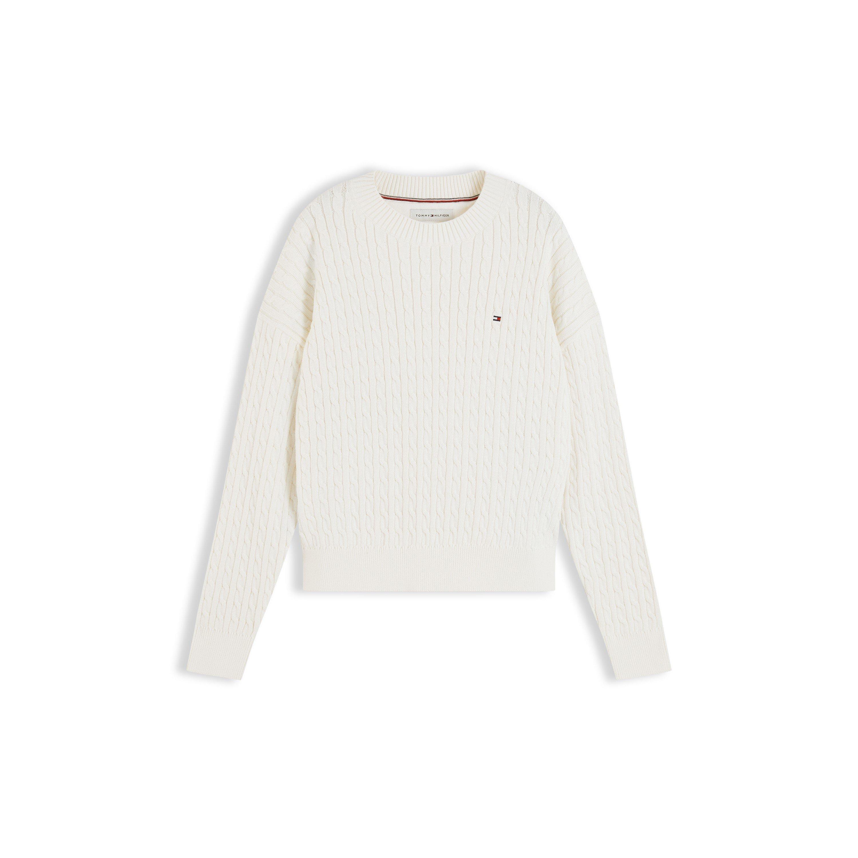 Ivory Petal Z00 - Tommy Hilfiger - Kids' Long-Sleeve Cable Knit Jumper - 1