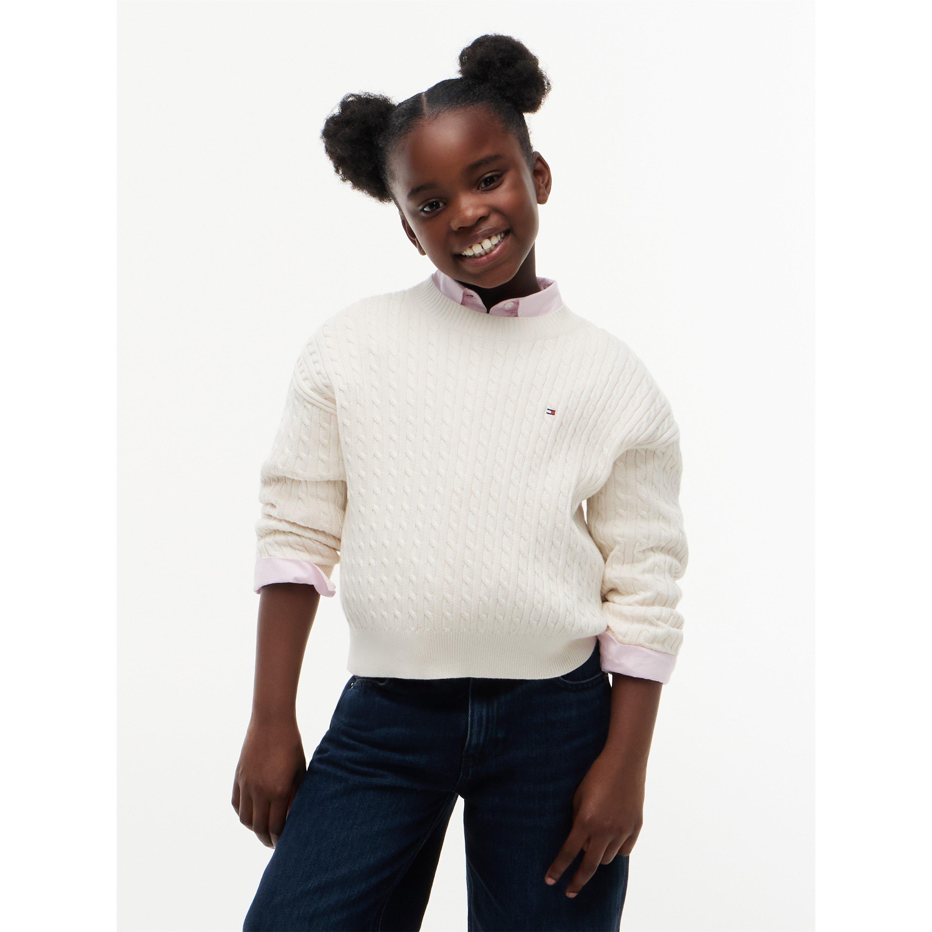 Ivory Petal Z00 - Tommy Hilfiger - Kids' Long-Sleeve Cable Knit Jumper - 2