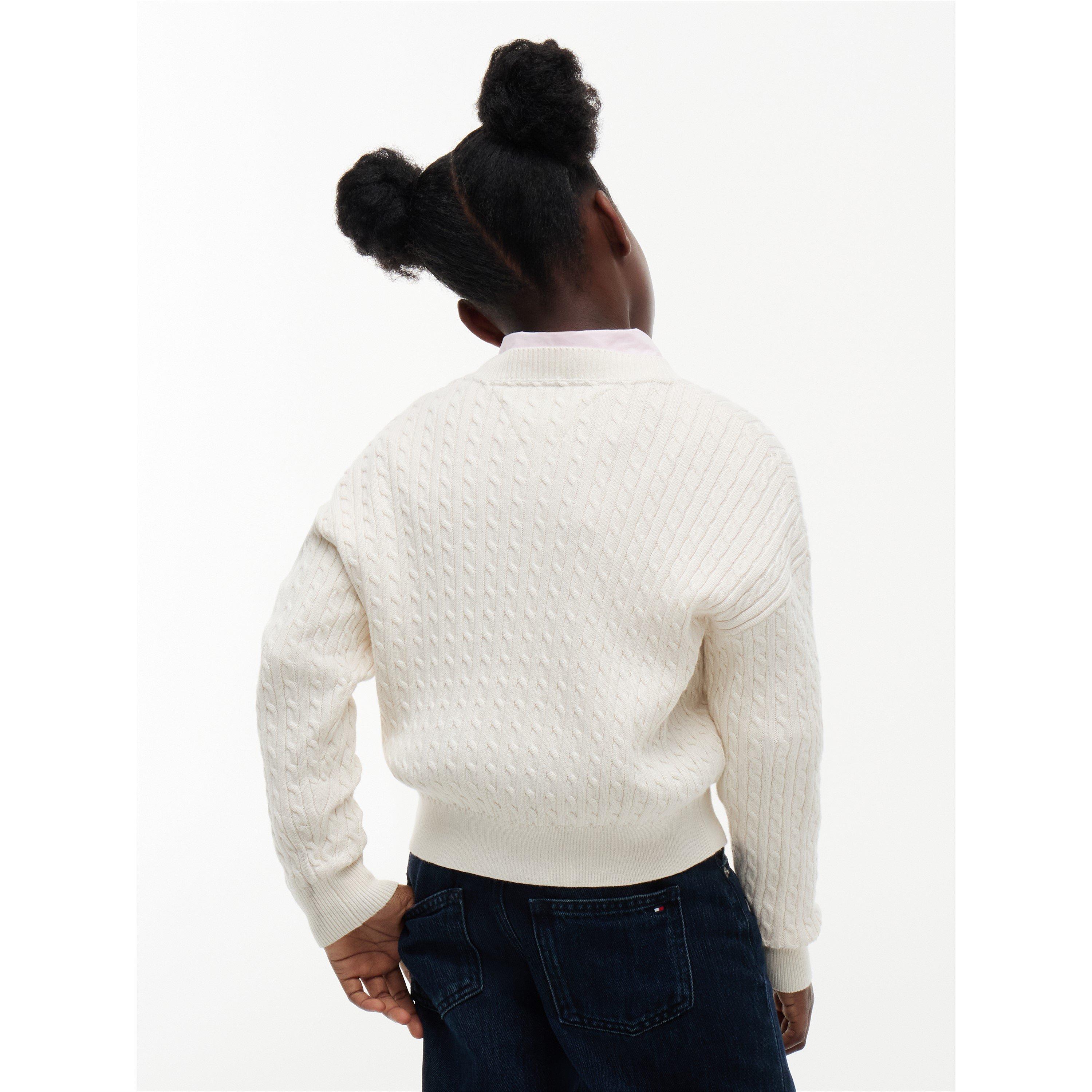 Ivory Petal Z00 - Tommy Hilfiger - Kids' Long-Sleeve Cable Knit Jumper - 5