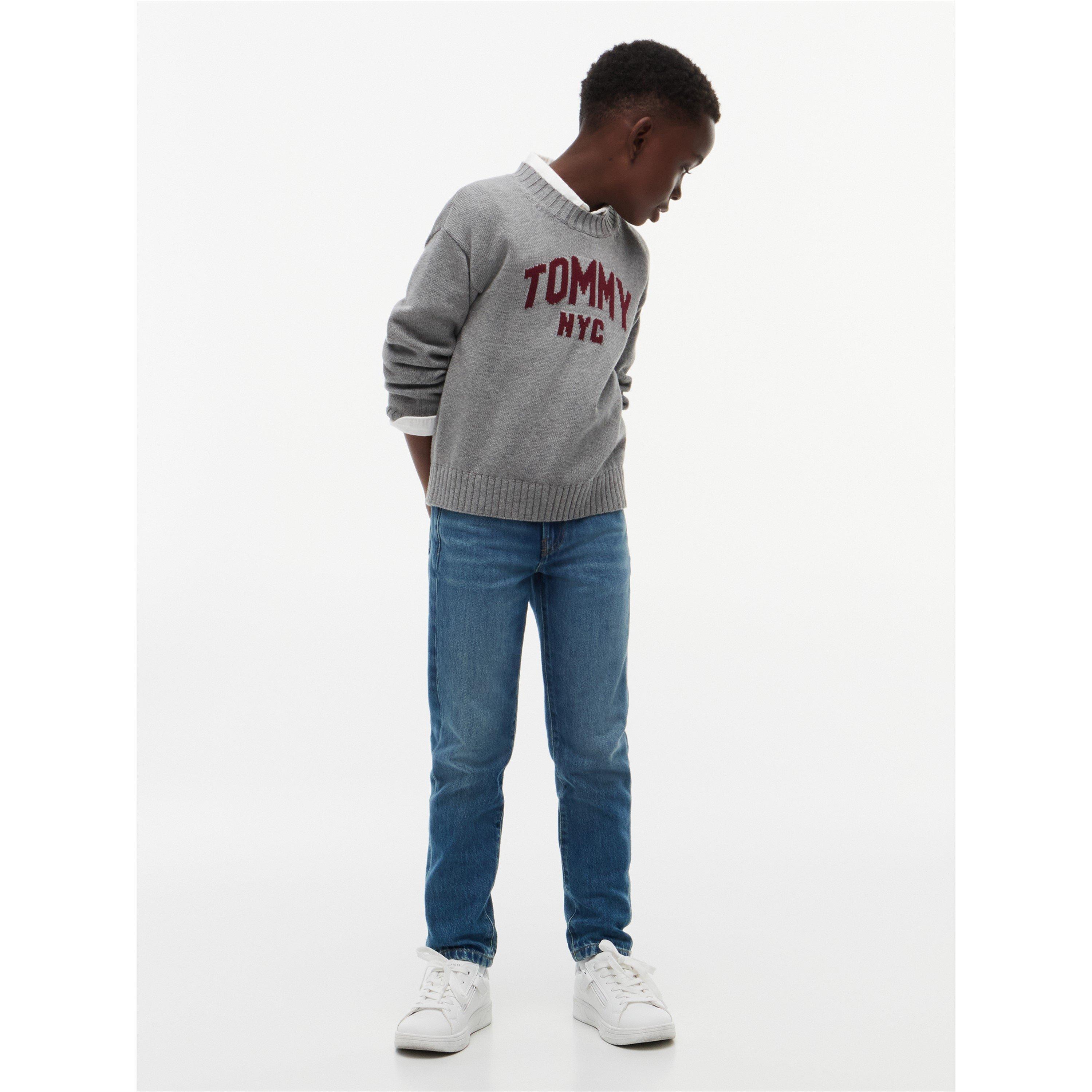Grey Heathr P7D - Tommy Hilfiger - Kids' Varsity Knit Crew-Neck Jumper - 3