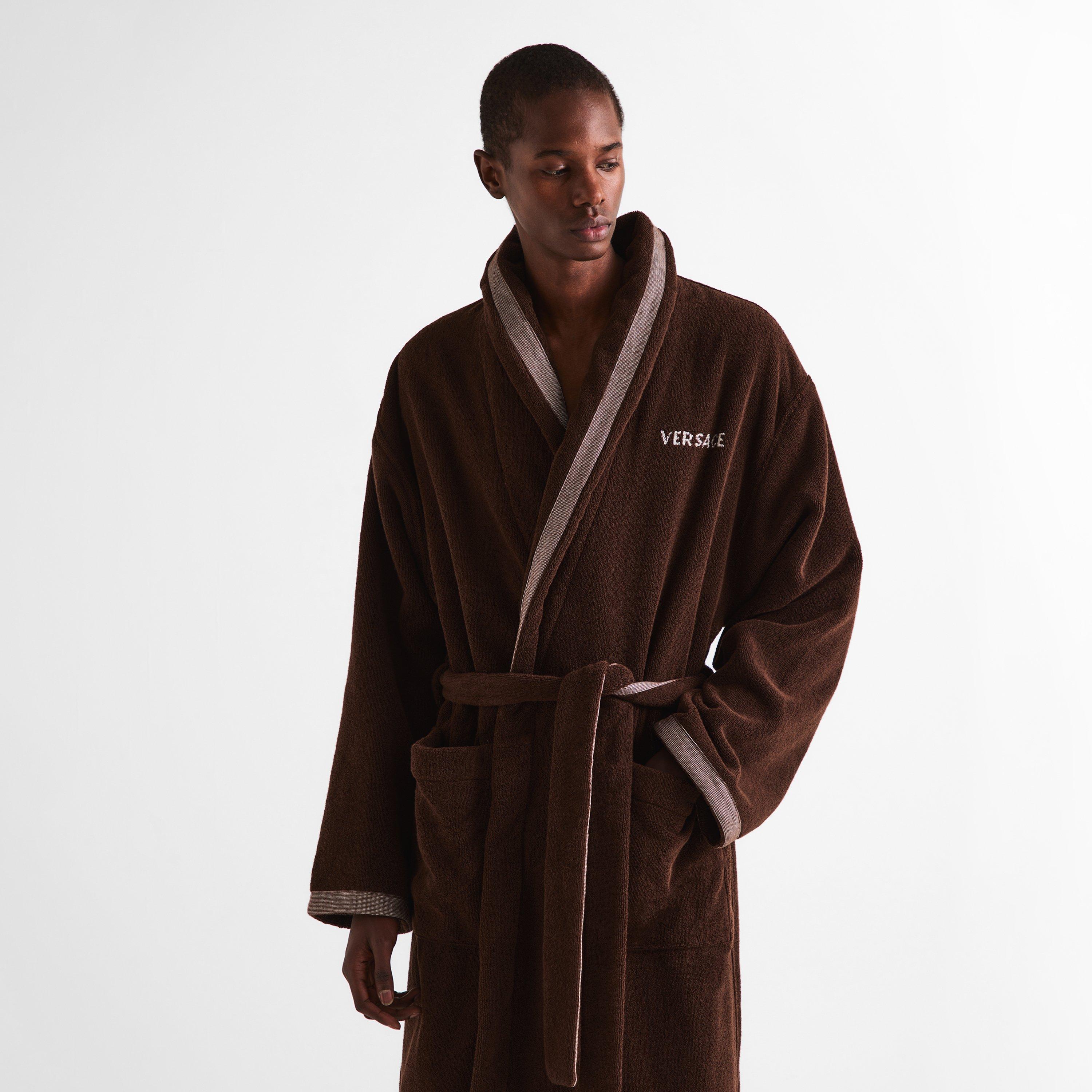 Brown - Versace Home - Cotton-Terry Jacquard Bathrobe - 3