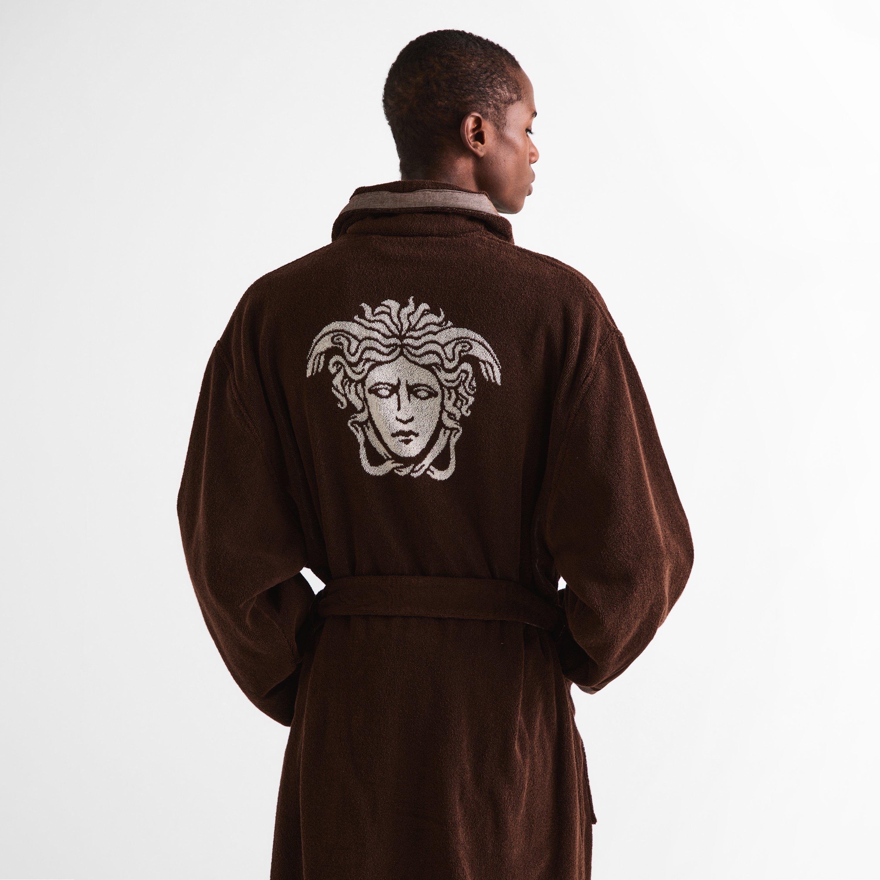 Brown - Versace Home - Cotton-Terry Jacquard Bathrobe - 4