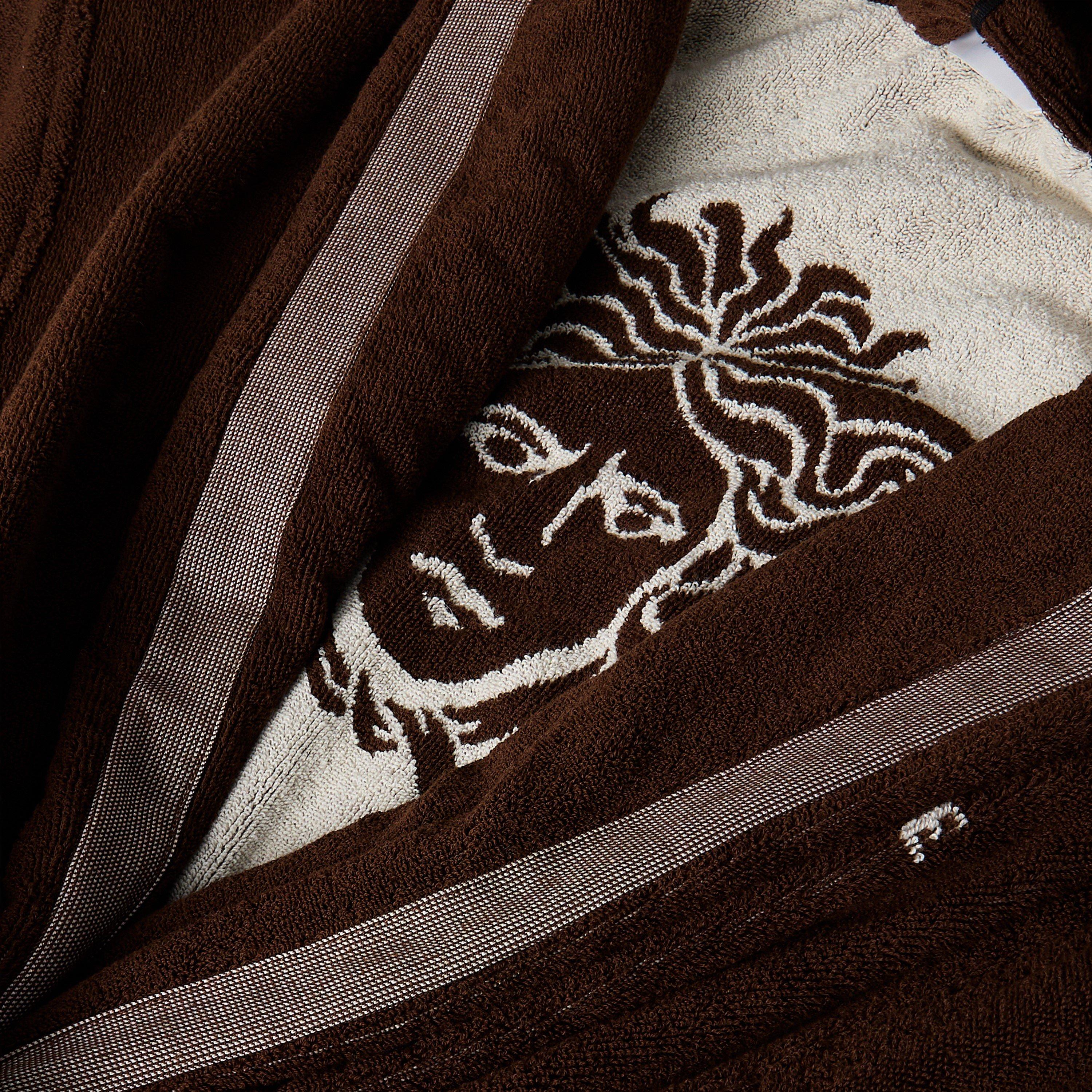Brown - Versace Home - Cotton-Terry Jacquard Bathrobe - 5