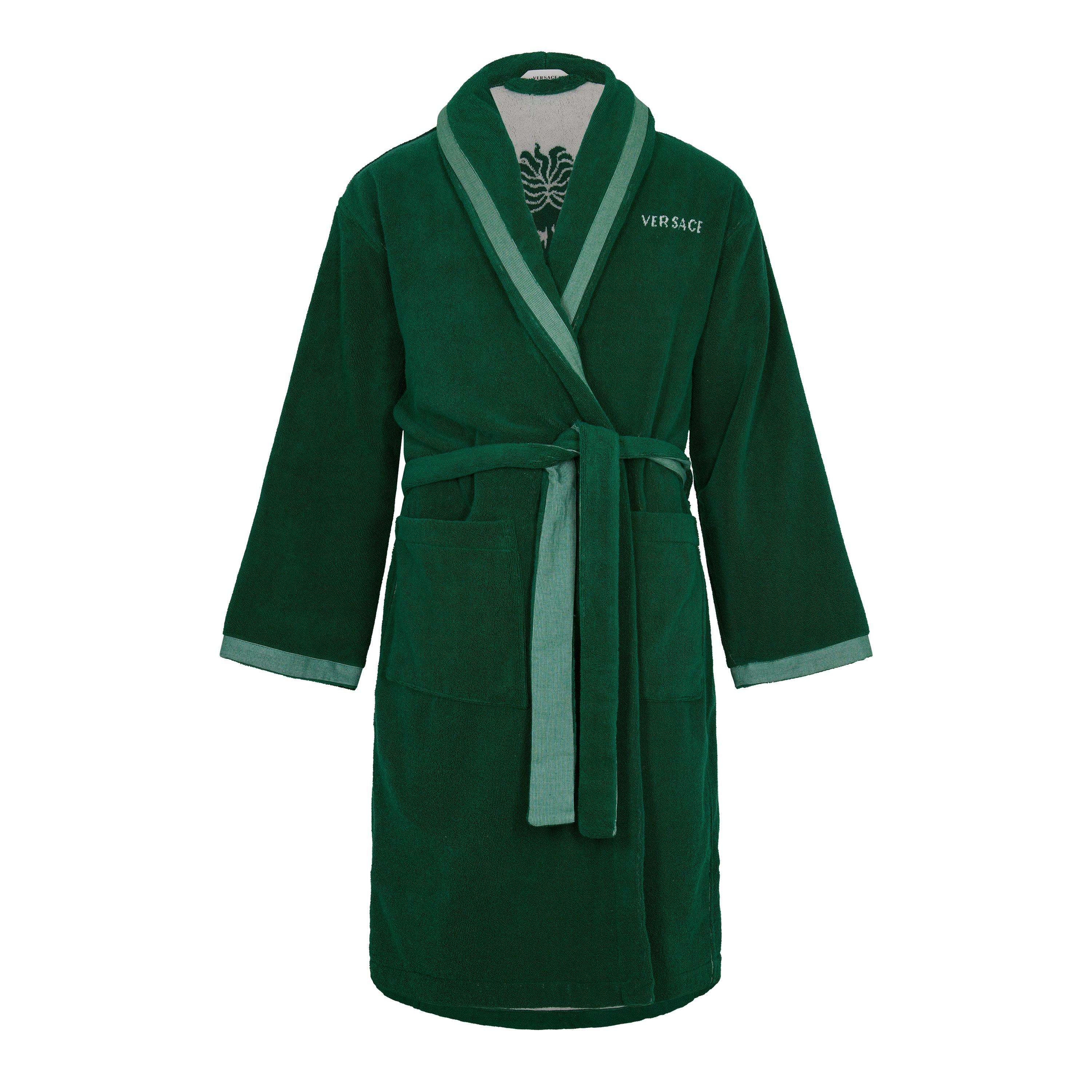 Green - Versace Home - Cotton-Terry Jacquard Bathrobe - 1