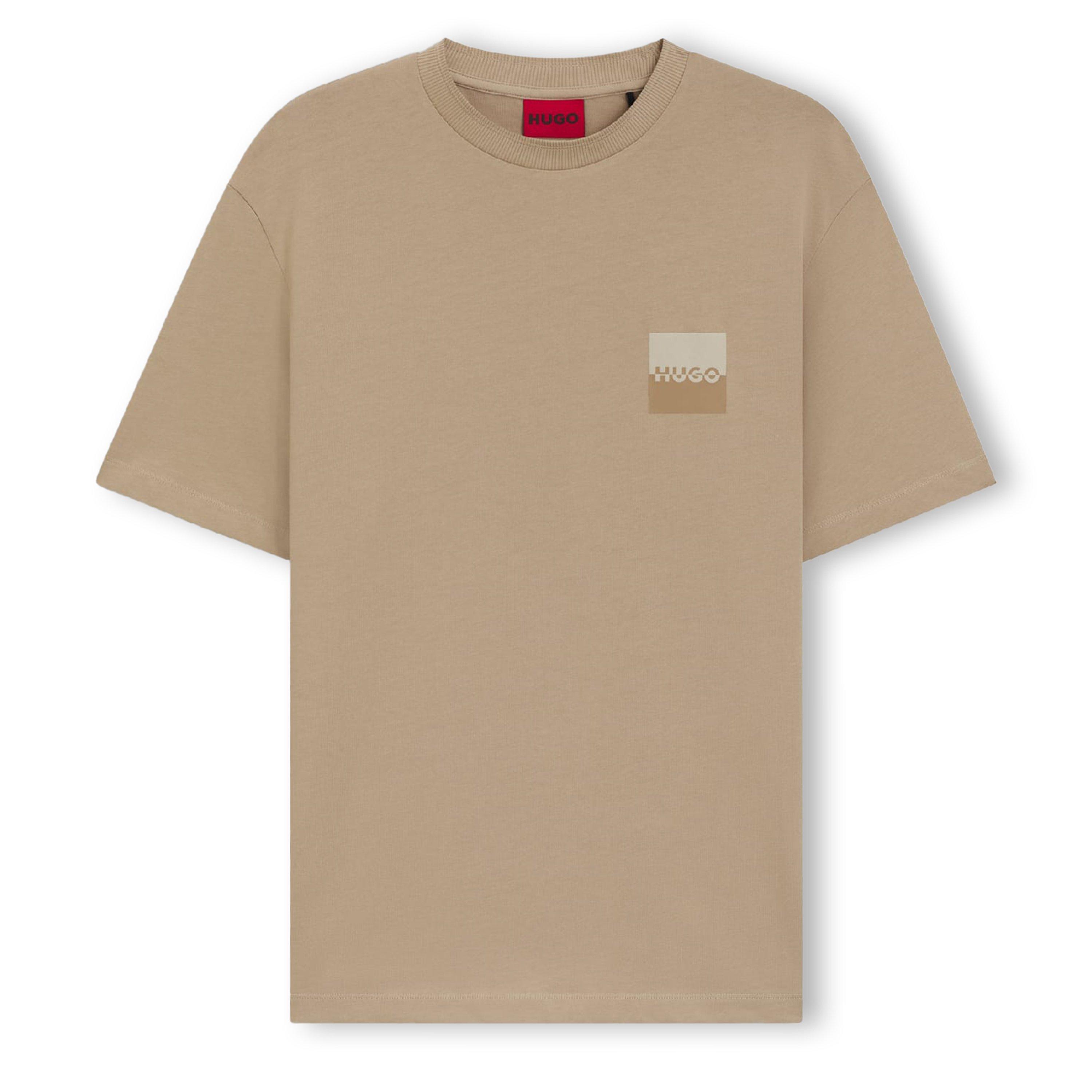Beige - Hugo - Dusplito Split Logo T-Shirt - 1