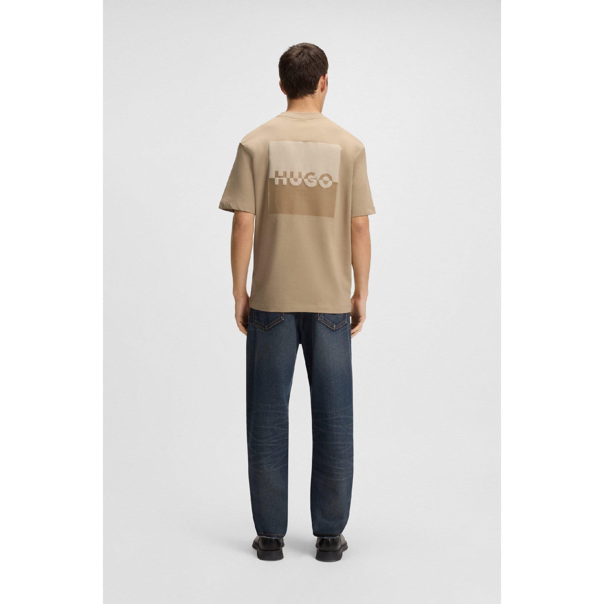 Beige - Hugo - Dusplito Split Logo T-Shirt - 3