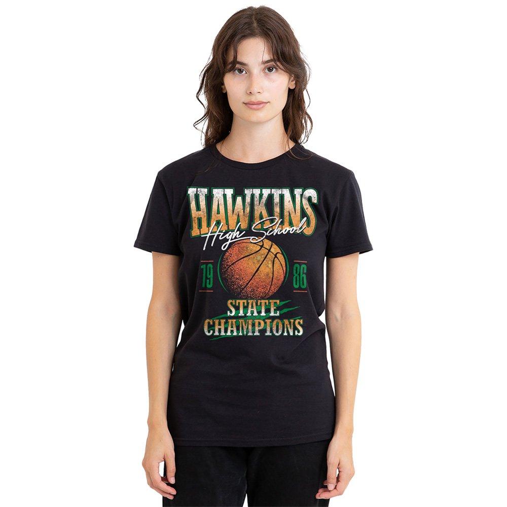 Black - Stranger Things - Stranger Things Hawkins Champions Womens T-Shirt - 1