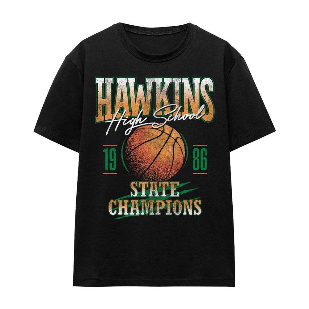 Black - Stranger Things - Stranger Things Hawkins Champions Womens T-Shirt - 4