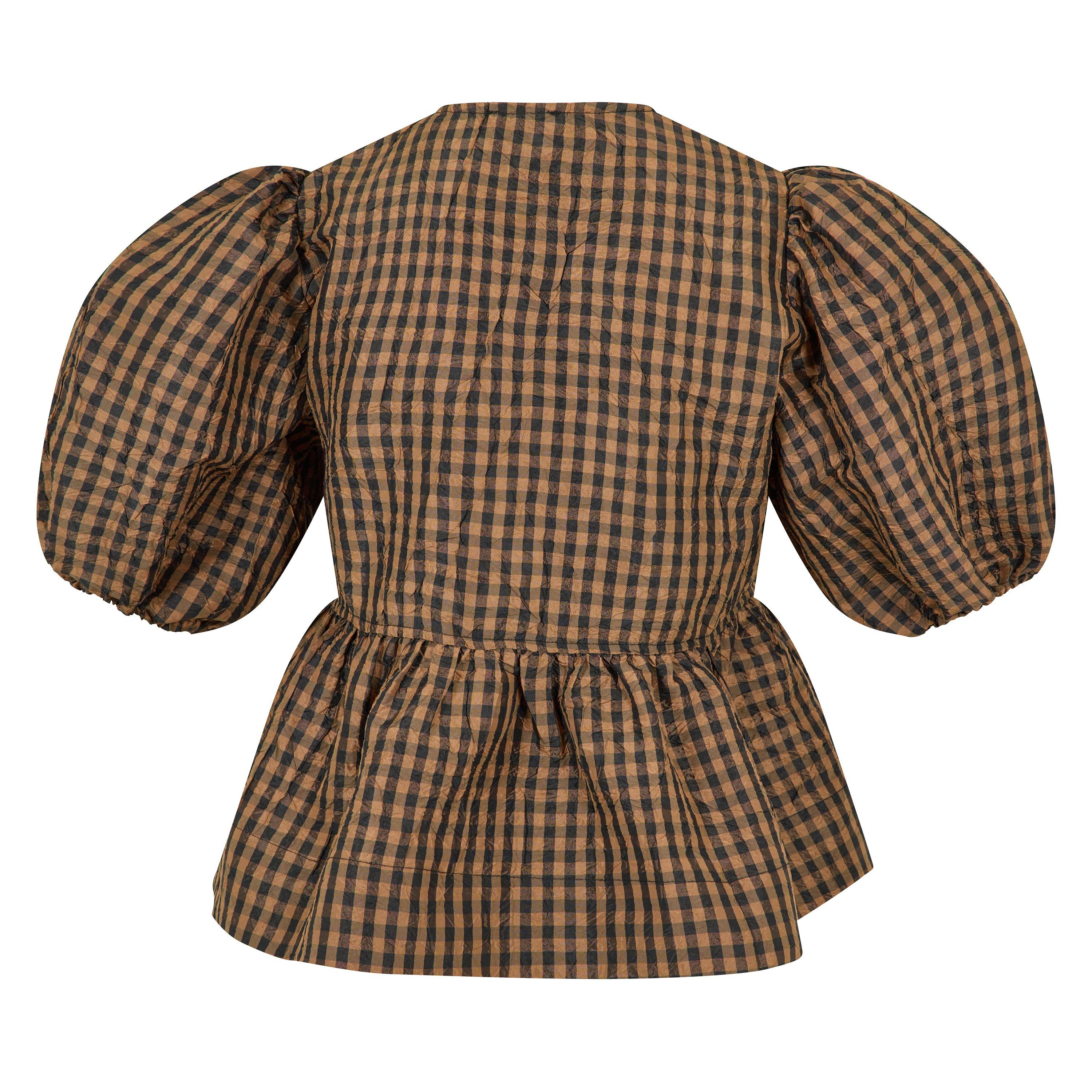 Ganni | Women's Crinkle Peplum Blouse | Cruise Fashion