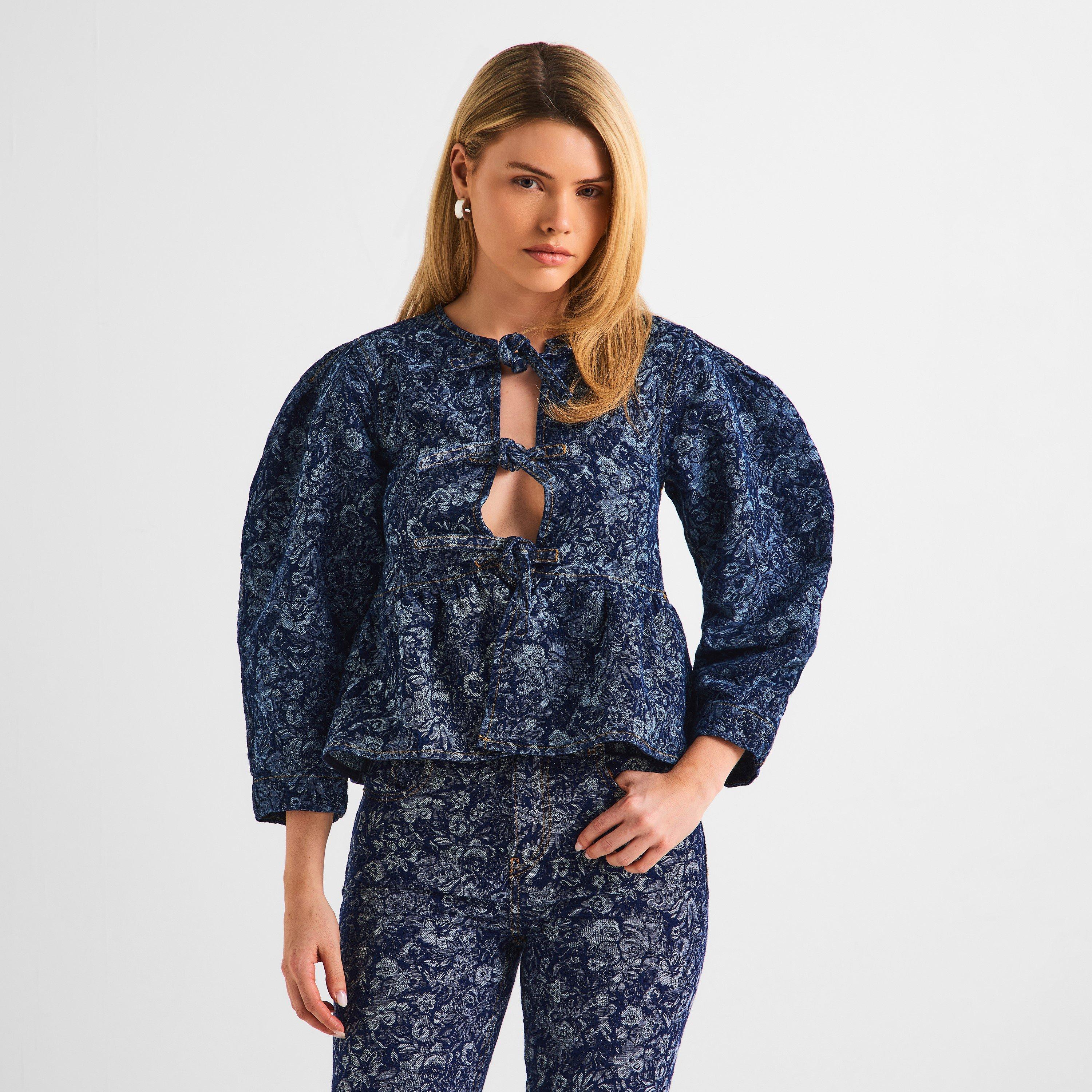 Rinse - Ganni - Women's Tapered Denim Peplum Top - 3