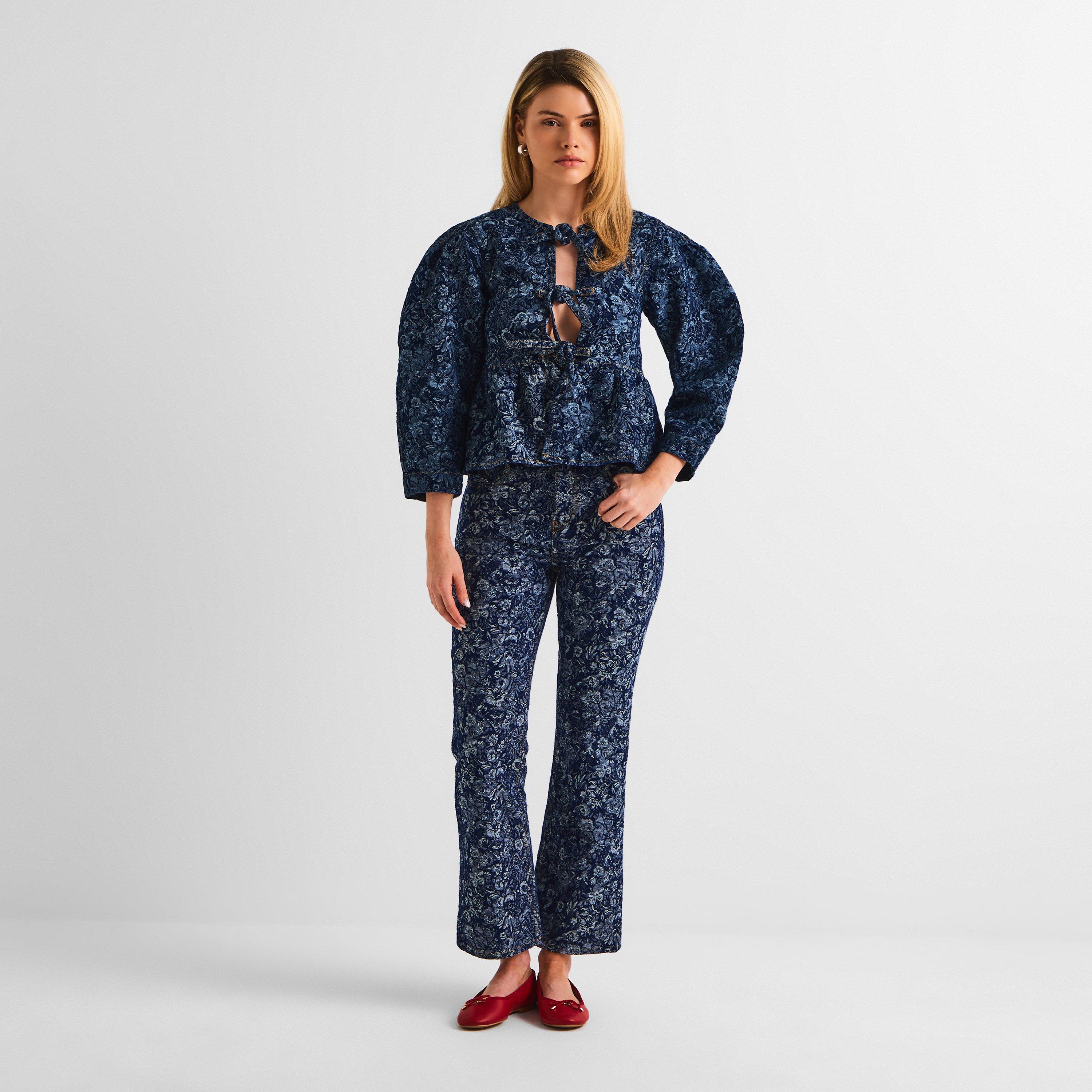 Rinse - Ganni - Women's Tapered Denim Peplum Top - 6