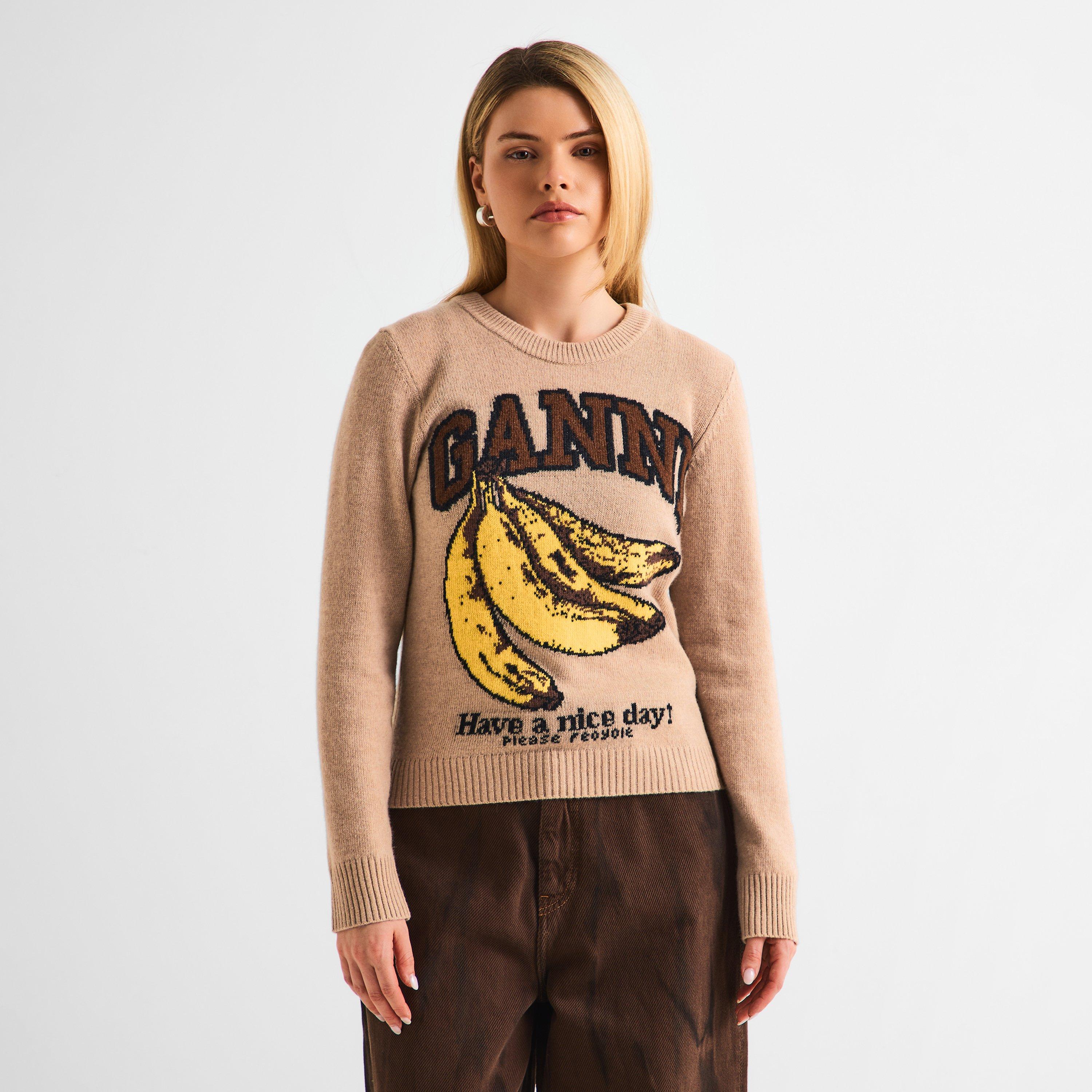 Camel - Ganni - Ganni Grphc Wl Swtr Ld62 - 3