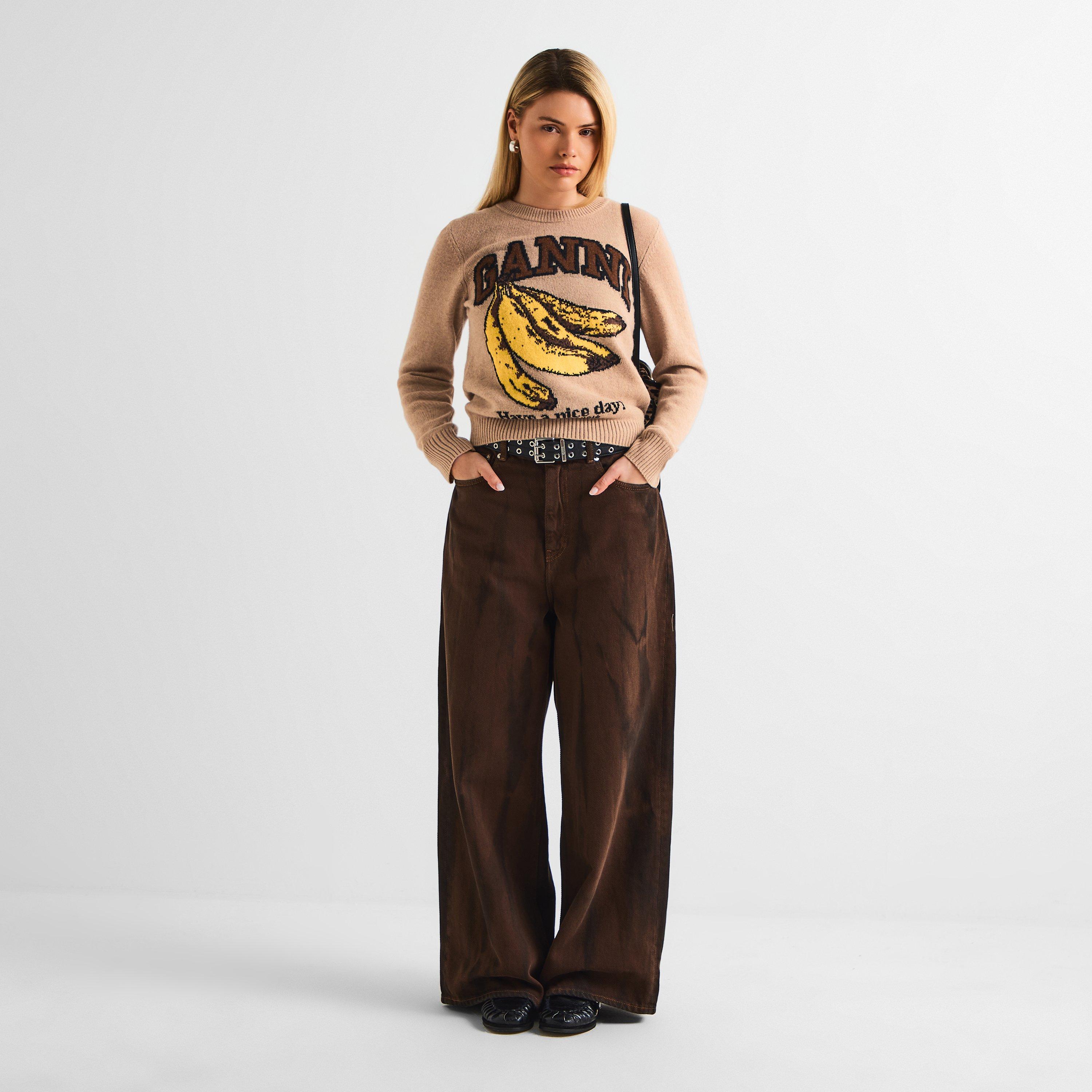 Camel - Ganni - Ganni Grphc Wl Swtr Ld62 - 6