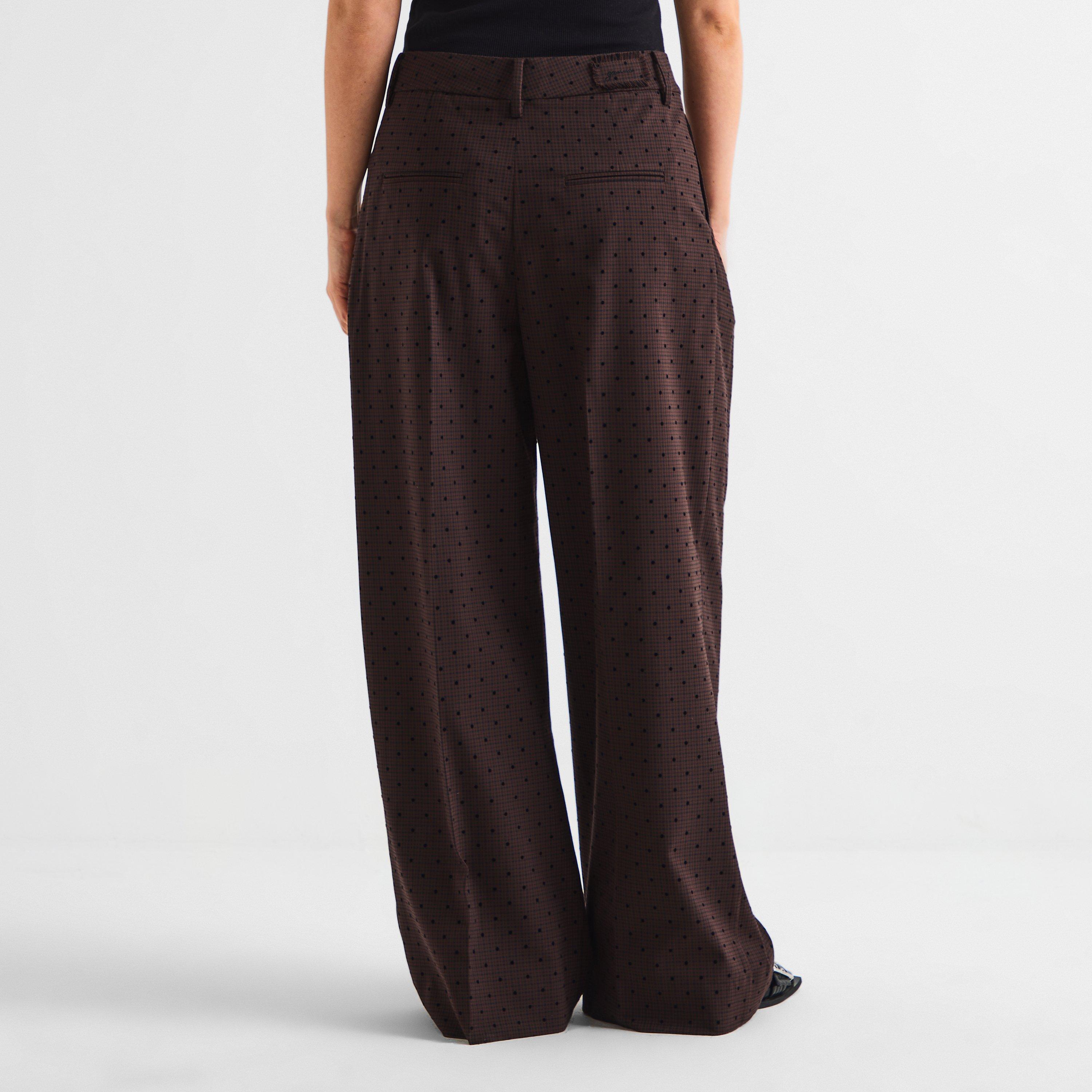 Chicory Coffee - Ganni - Women's Fleck Suiting Tailored Trousers - 4