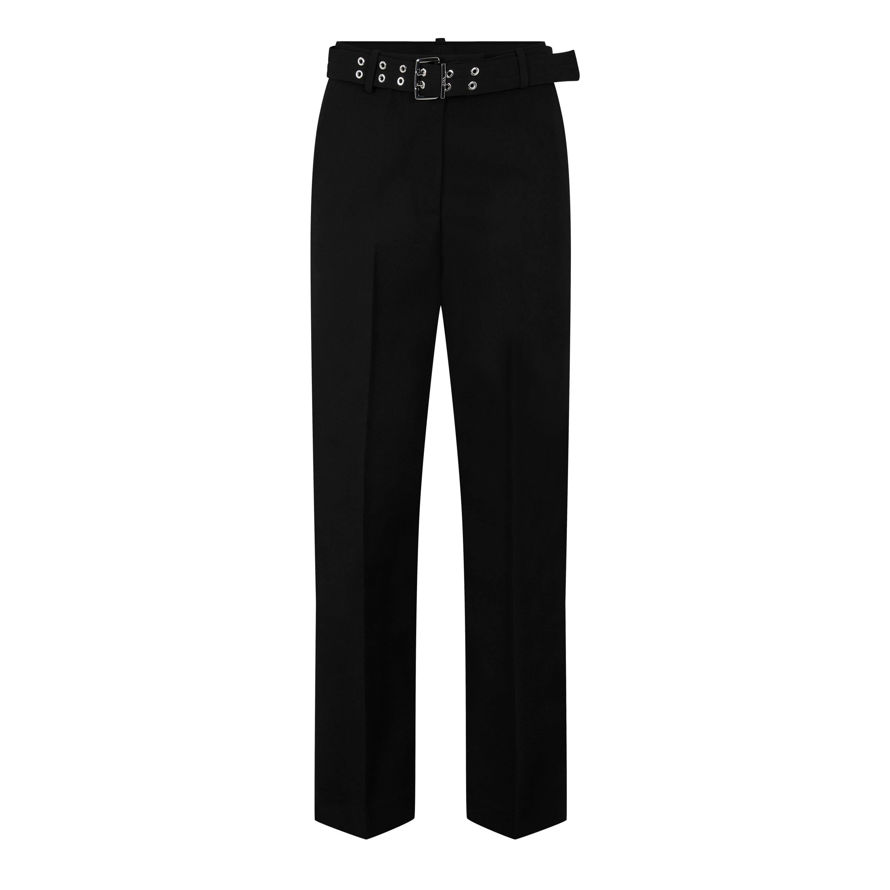 Black - Ganni - Women's Banded Cropped Tailored Trousers - 1
