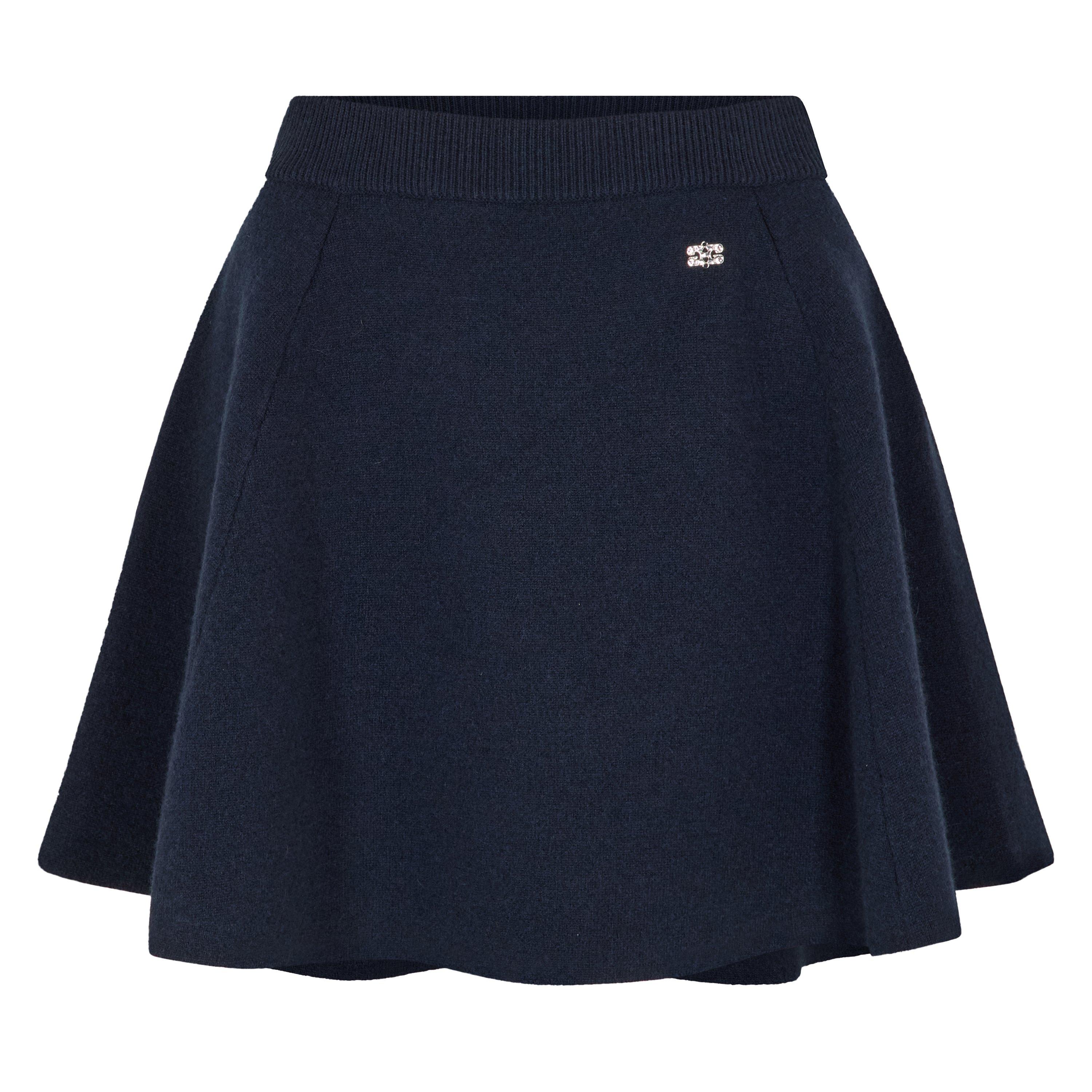 Ganni Women's Cashmere Wool Mini Skirt - Sky Captain - Size 8 (34)