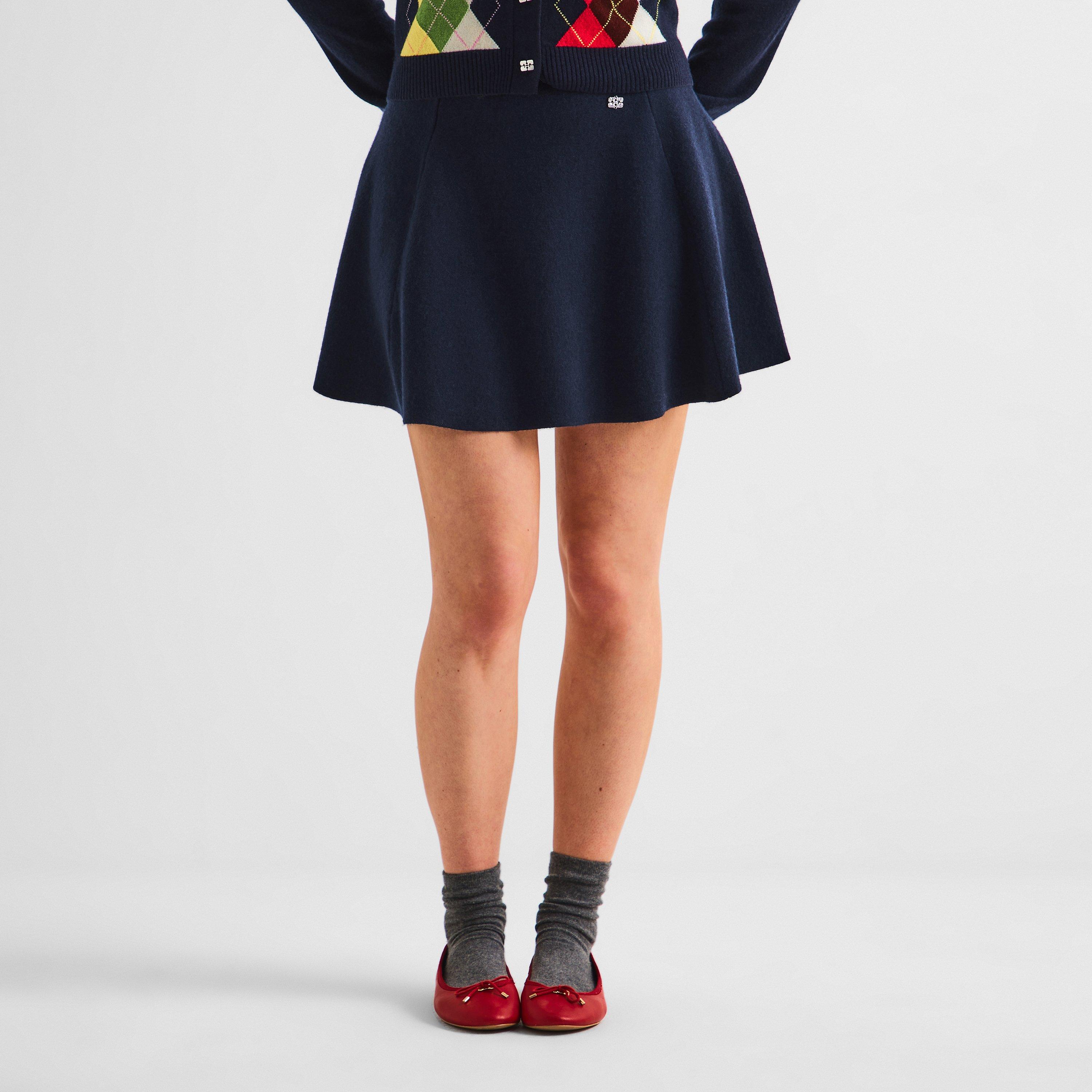 Sky Captain - Ganni - Women's Cashmere Wool Mini Skirt - 3