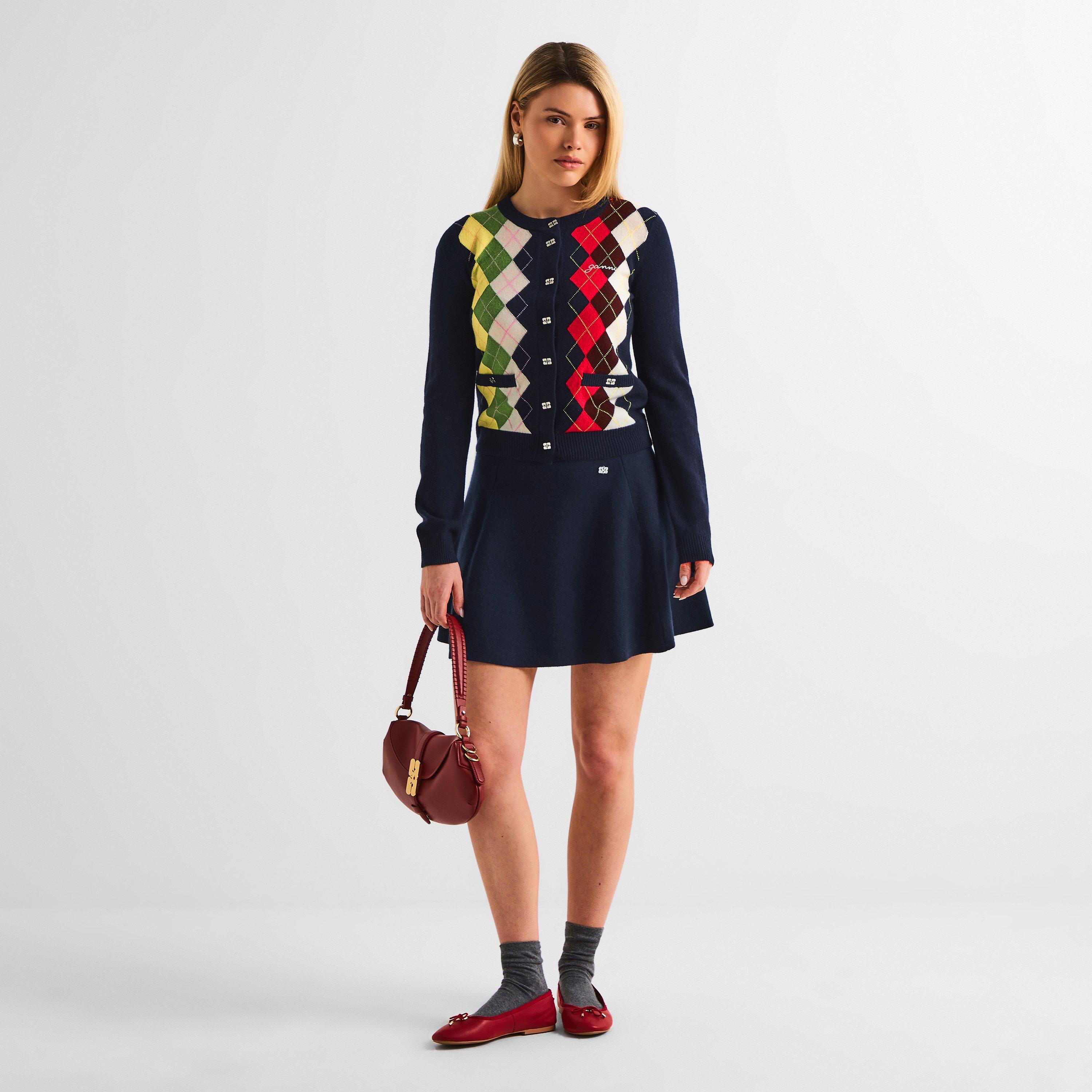 Sky Captain - Ganni - Women's Cashmere Wool Mini Skirt - 6