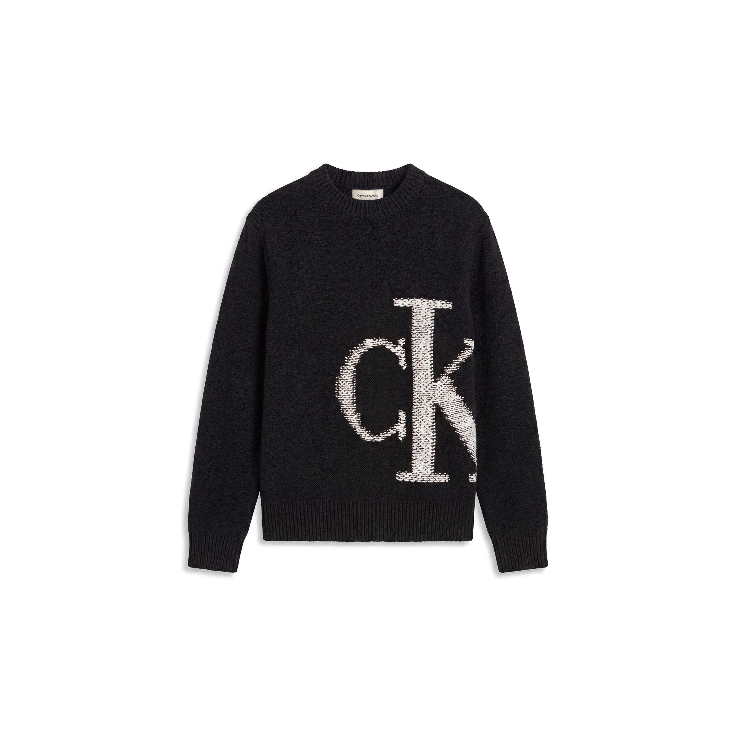 Black - Calvin Klein Jeans - CKJ Mono Knit Crew Sn64 - 1