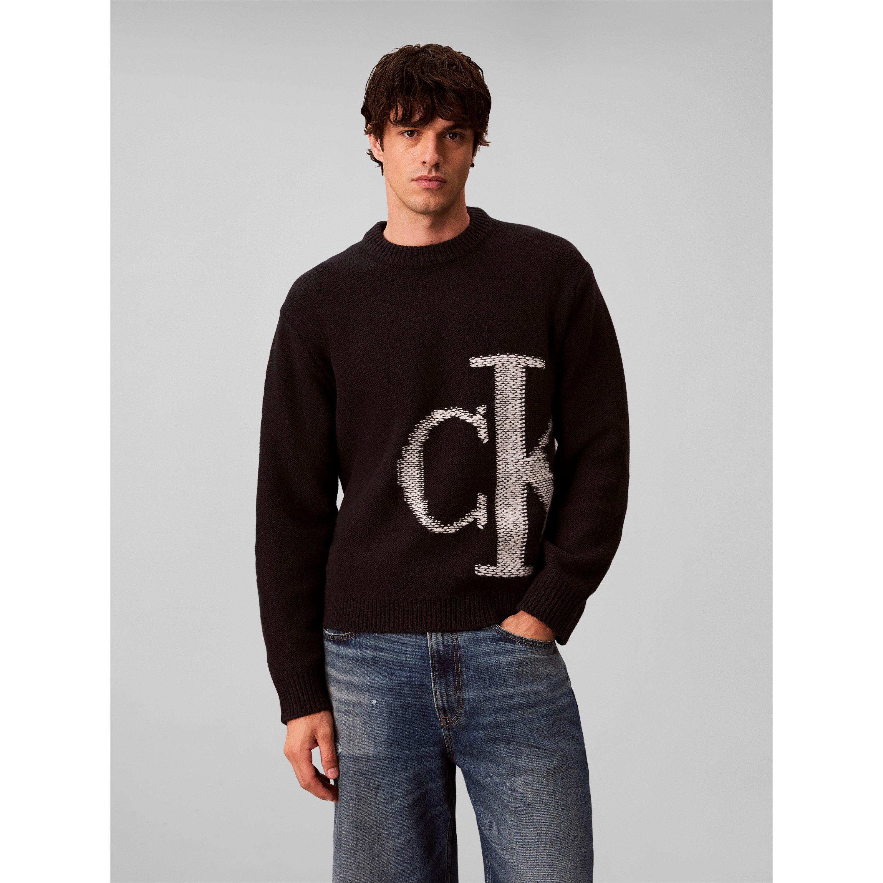 Black - Calvin Klein Jeans - CKJ Mono Knit Crew Sn64 - 2