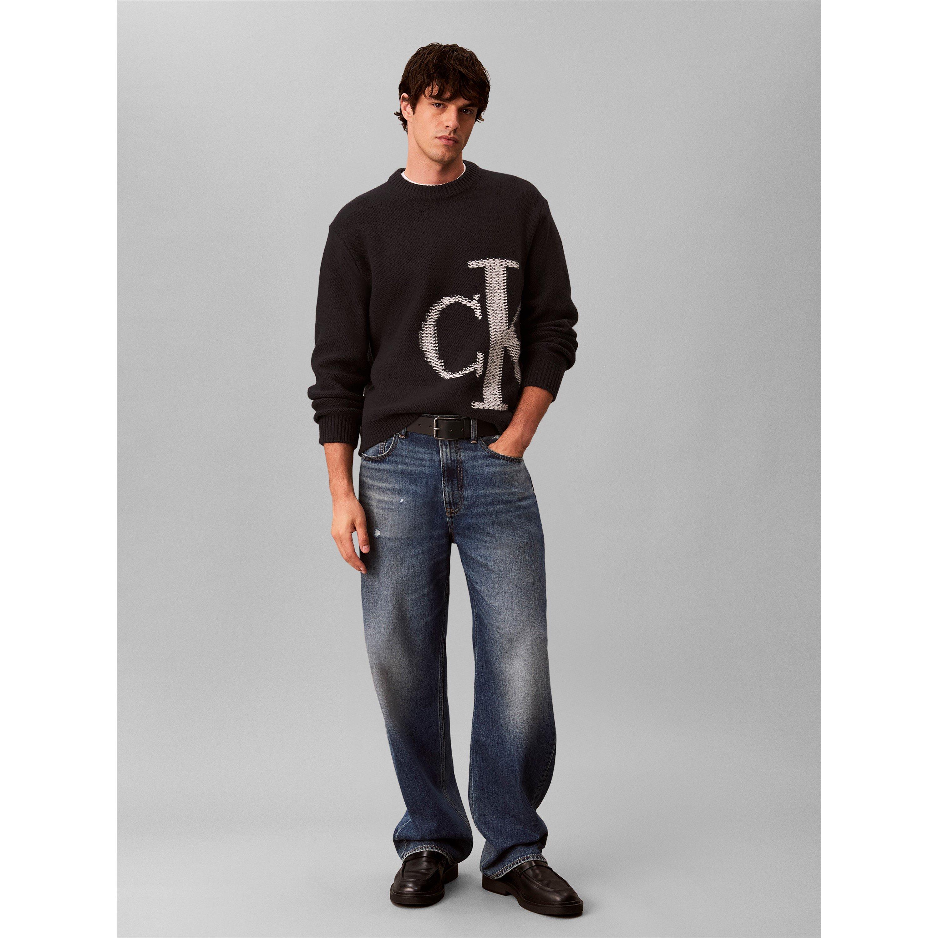Black - Calvin Klein Jeans - CKJ Mono Knit Crew Sn64 - 3