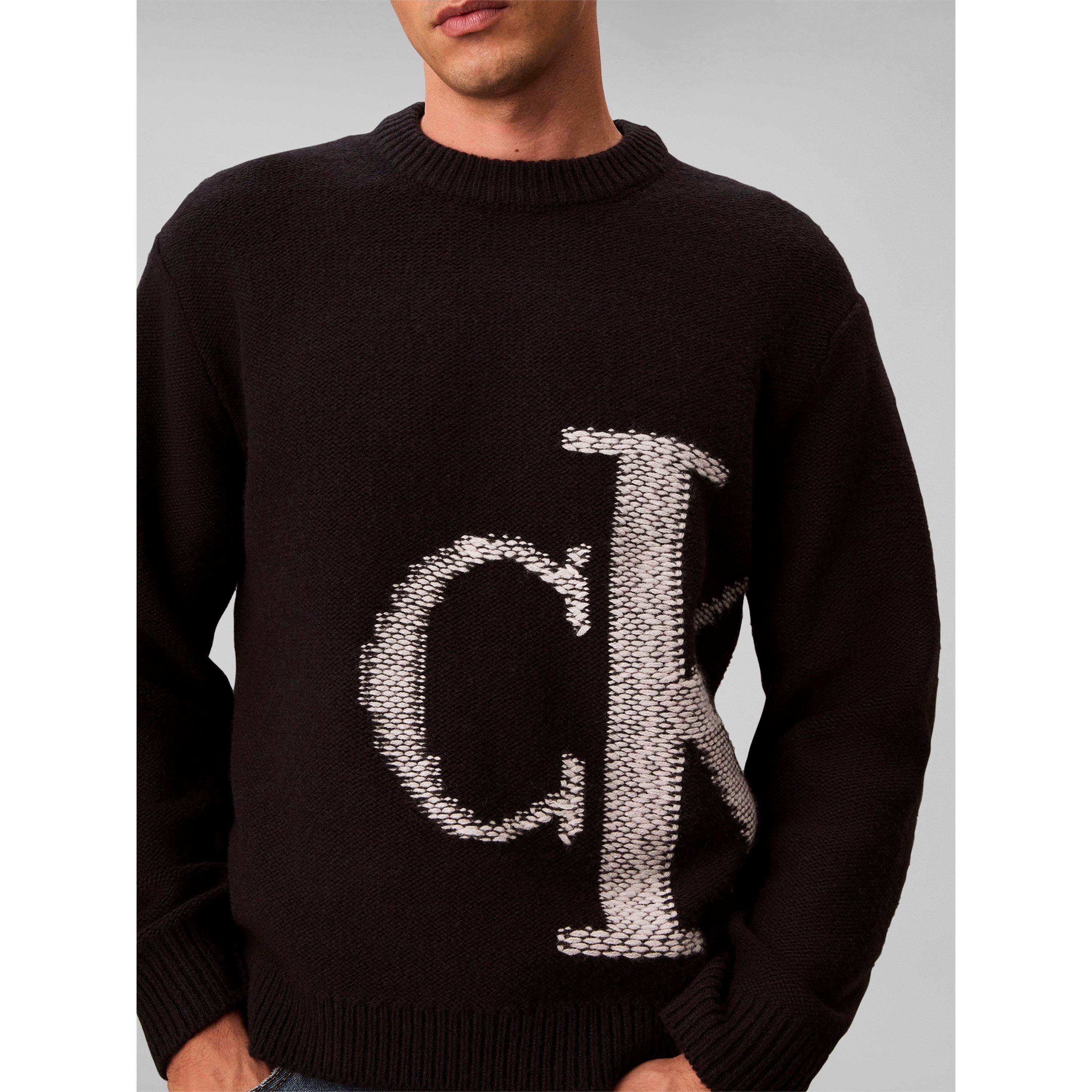 Black - Calvin Klein Jeans - CKJ Mono Knit Crew Sn64 - 4