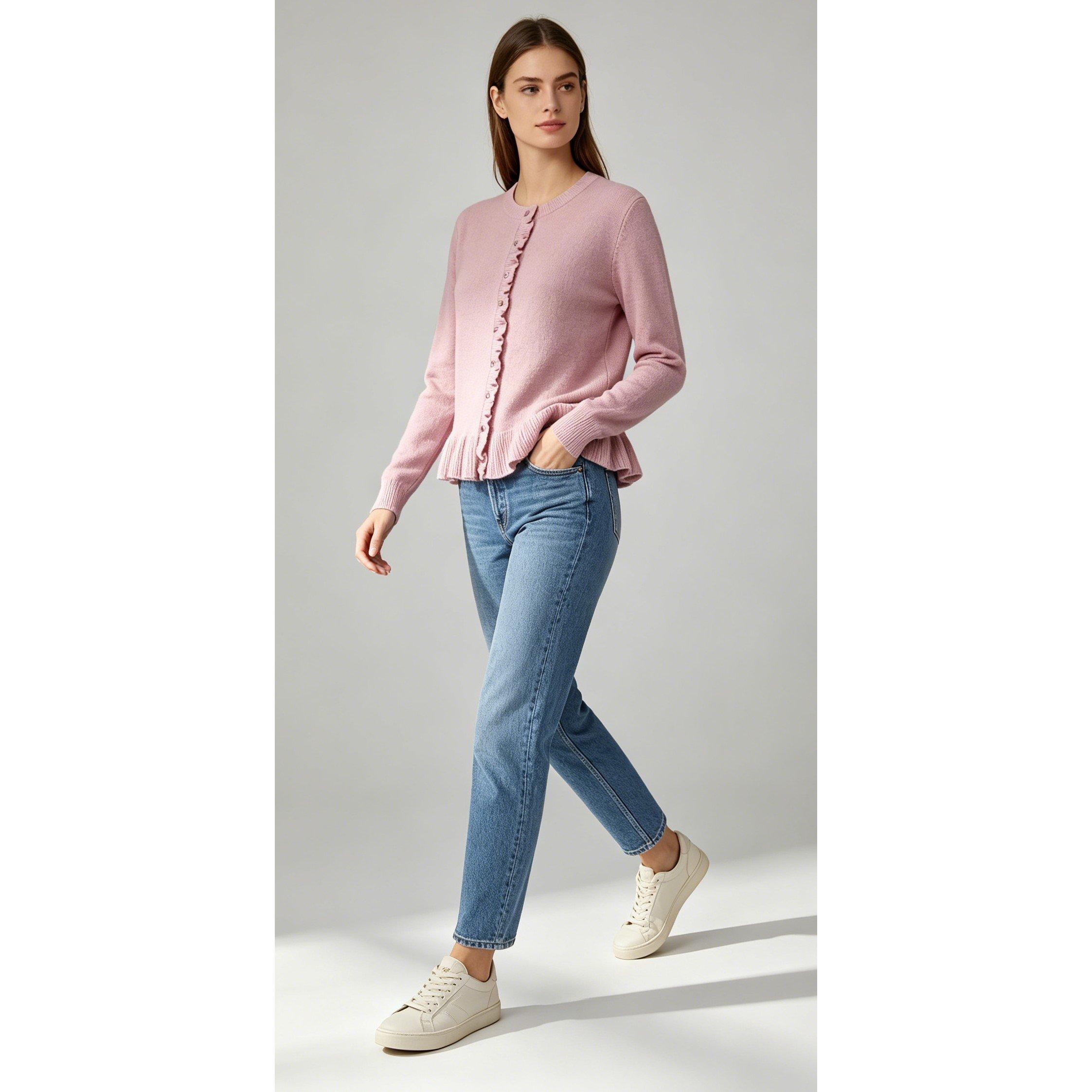 Roze - Miso - Miso Frill Hem Cardi Ld71 - 4