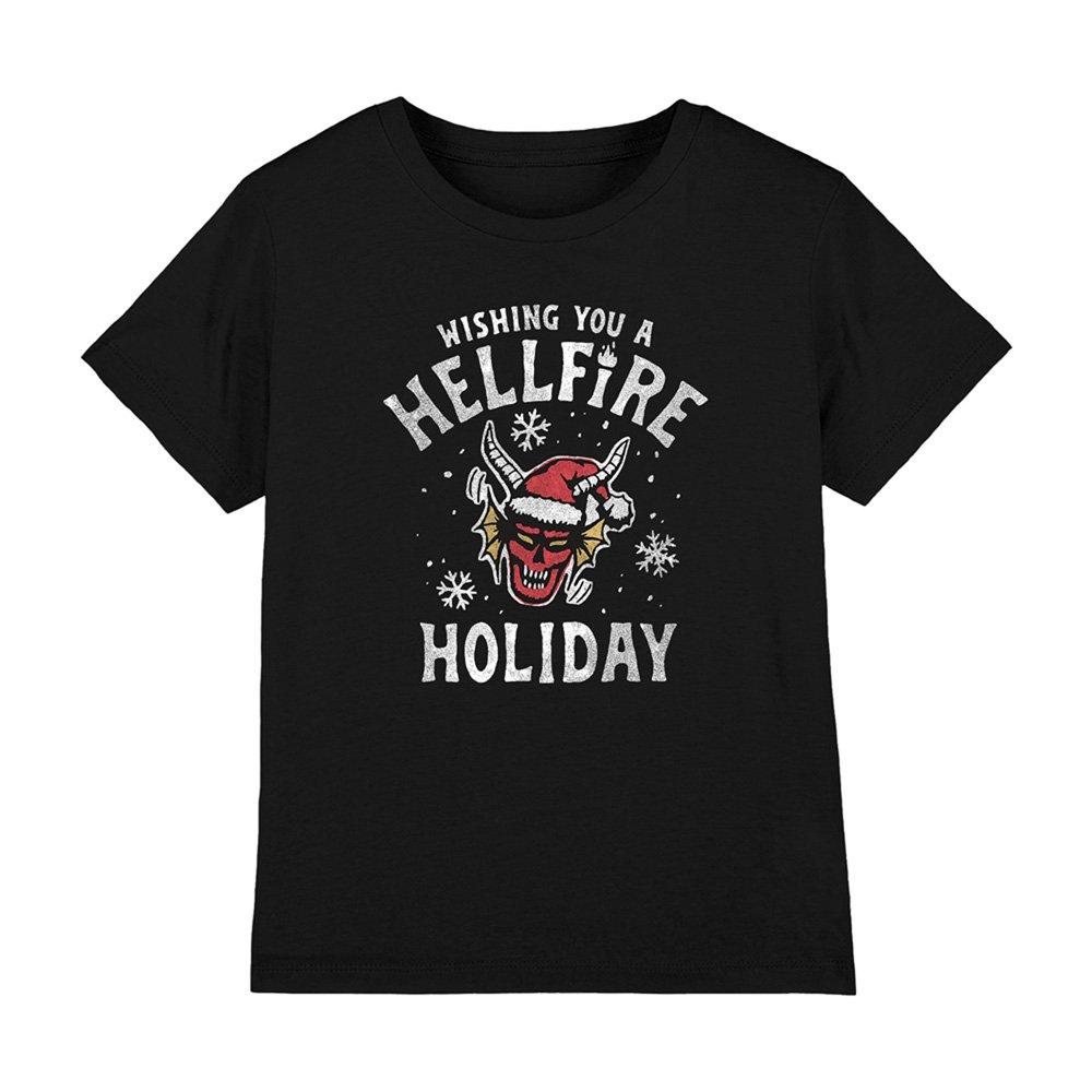 Black - Stranger Things - Stranger Things Hellfire Holiday Kids T-Shirt Bla - 1