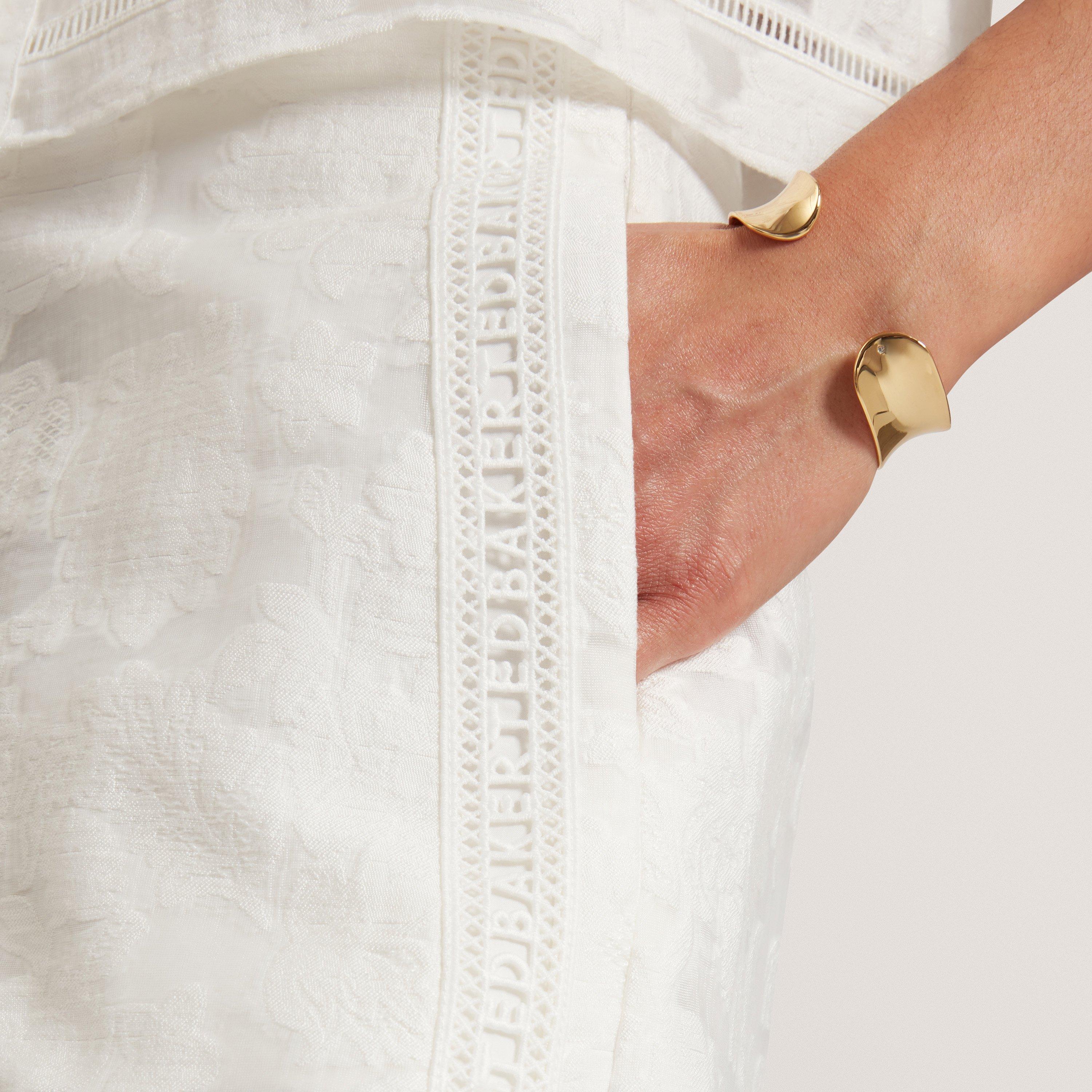 WHITE - Ted Baker - Women's Textured Short Woven Tracksuit Shorts - 4