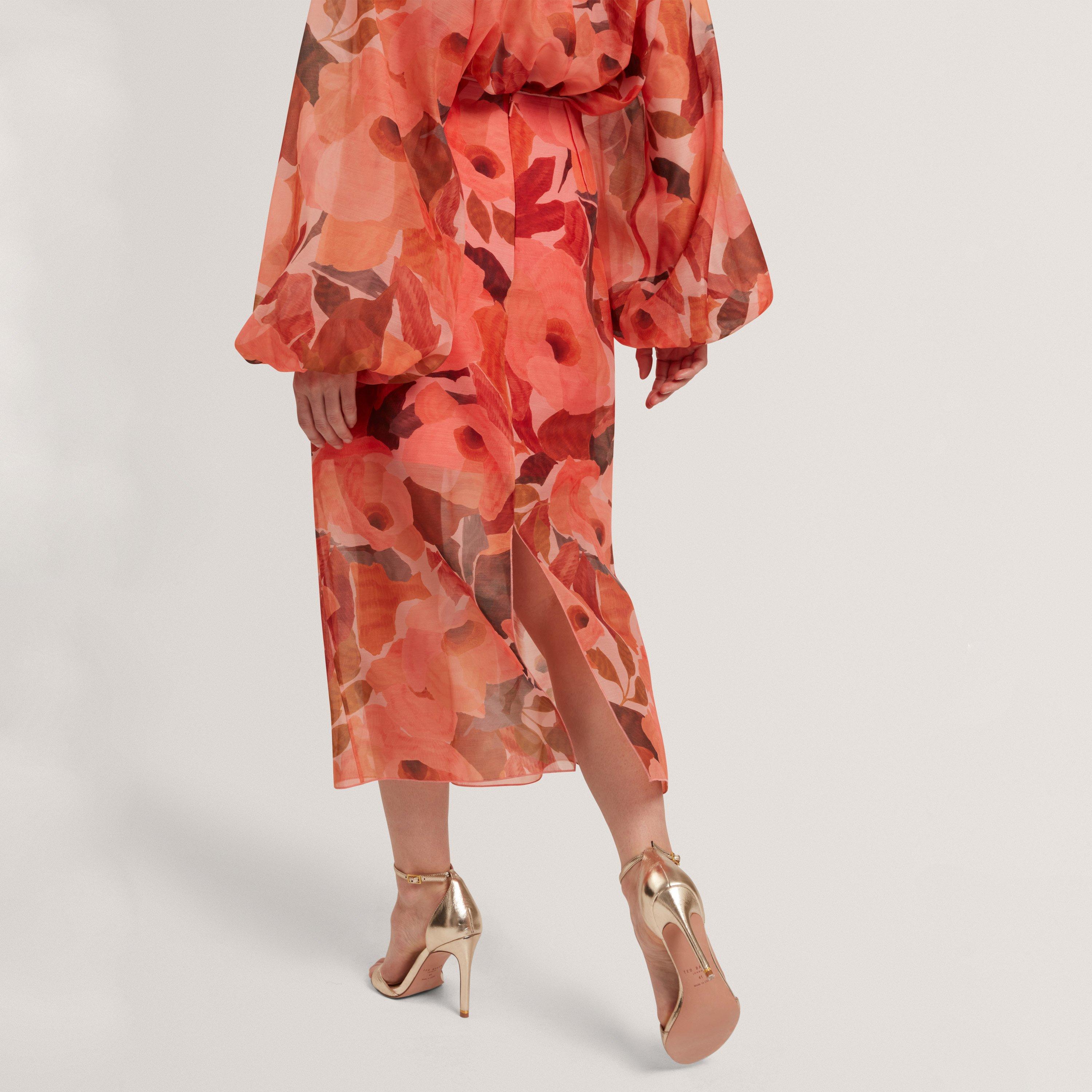 CORAL - Ted Baker - Women's Print Midi Skirt - 3