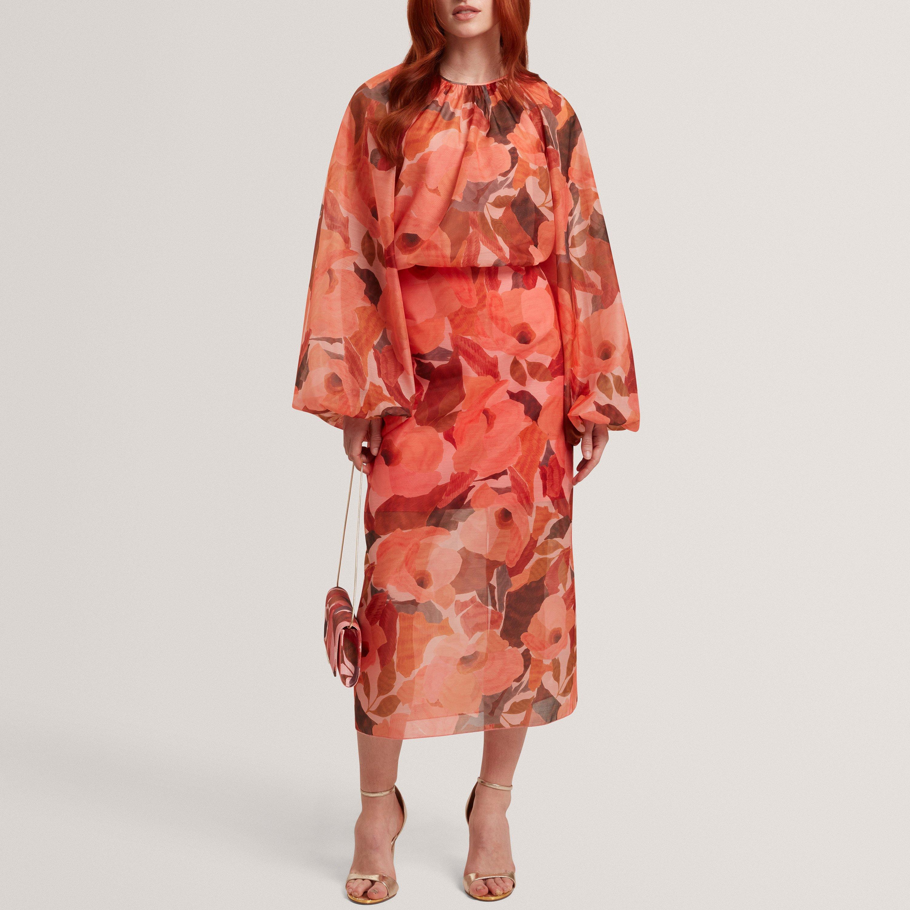 CORAL - Ted Baker - Women's Print Midi Skirt - 5
