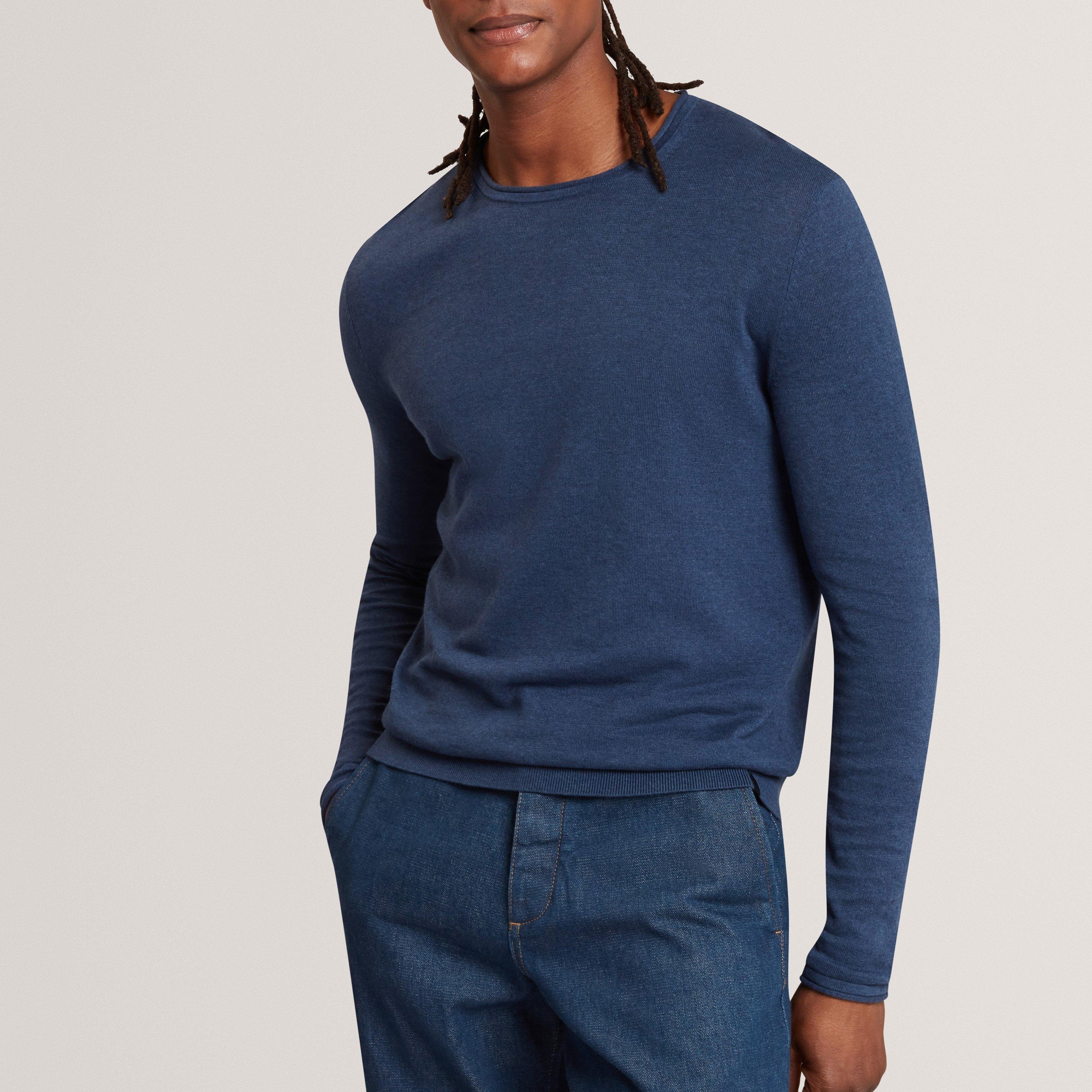 MID-NAVY - Ted Baker - Men's Linen Blend Crew Neck Jumper - 2