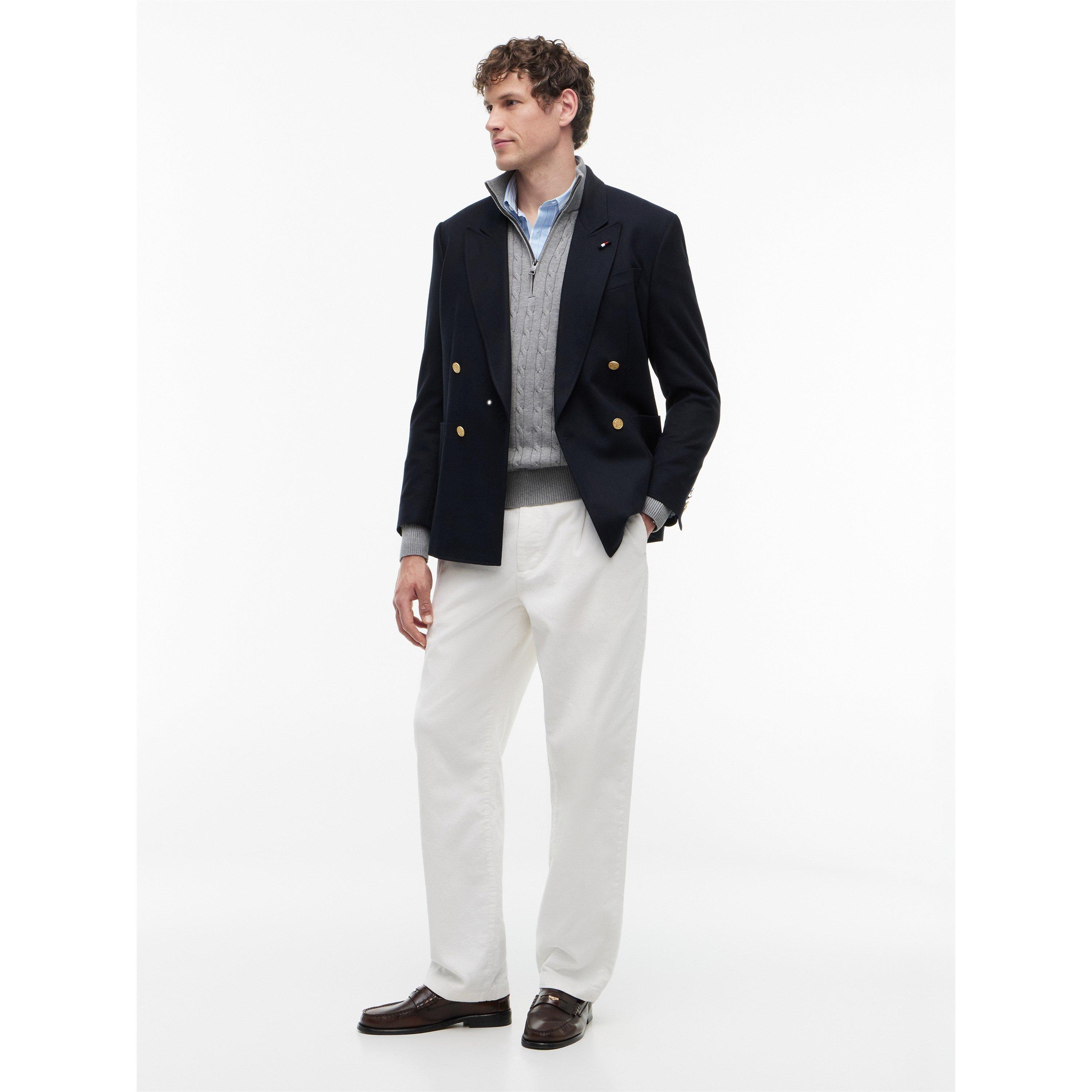 Grey - Tommy Hilfiger - Tommy Hilfiger Classic Cotton Cable Zip Mock - 4