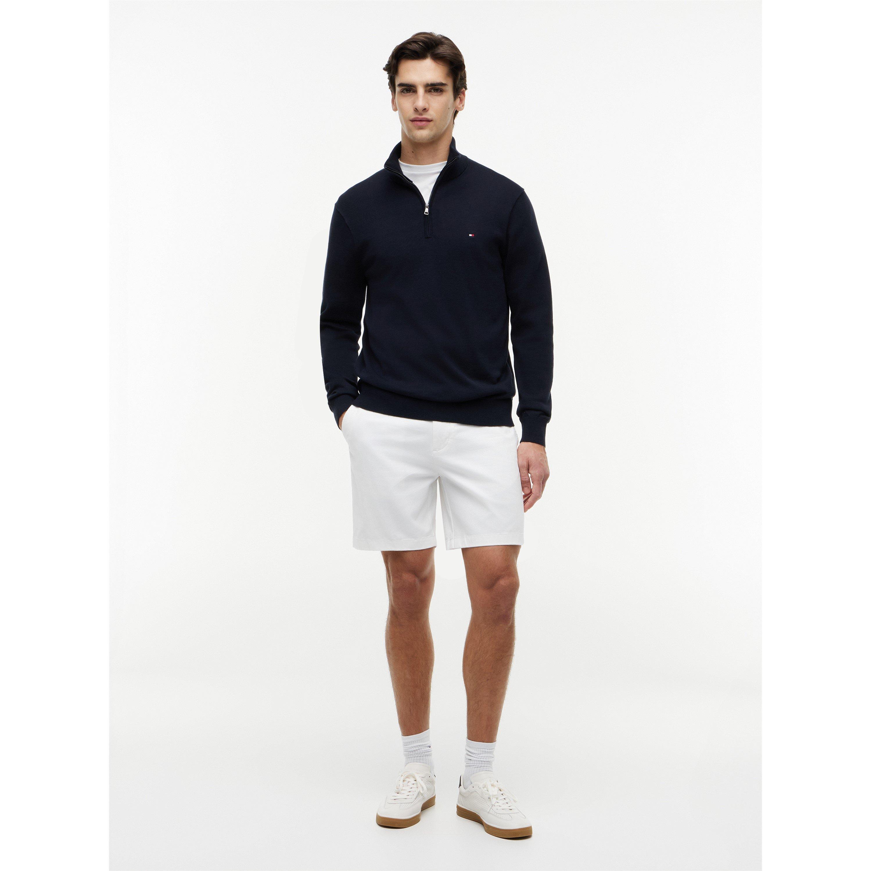 Navy - Tommy Hilfiger - Tommy Hilfiger Essential Cotton Zip Mock - 2