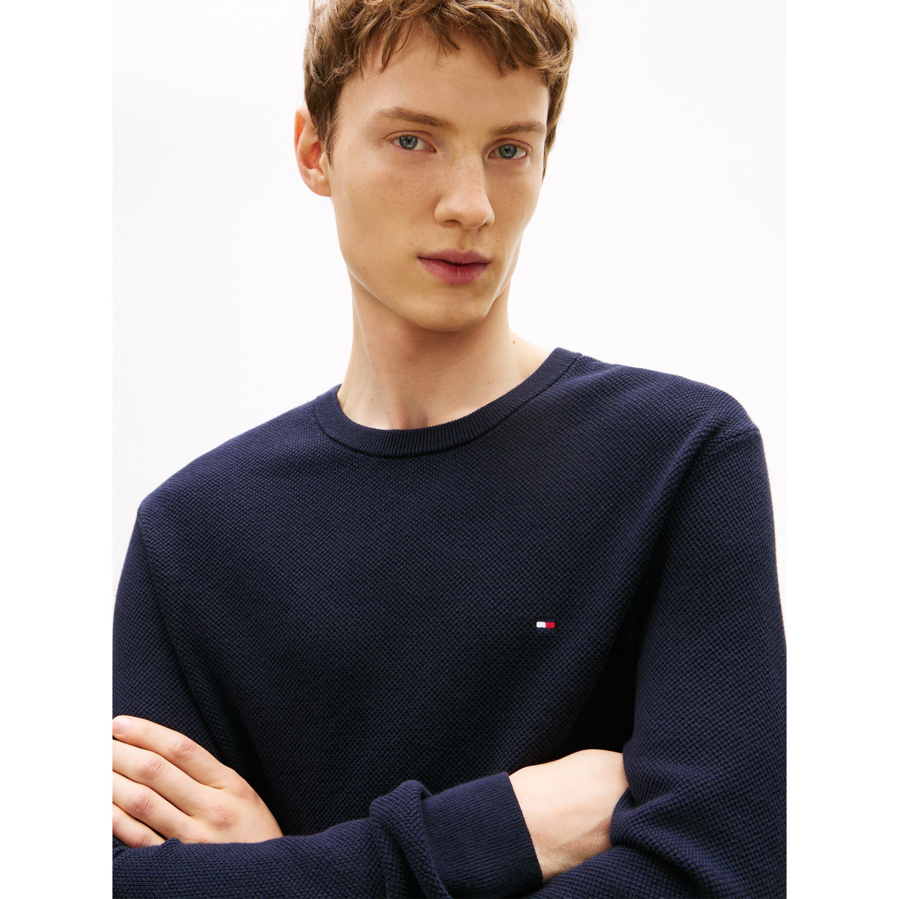 Navy - Tommy Hilfiger - Tommy Hilfiger Essential Structure Crew Neck - 4