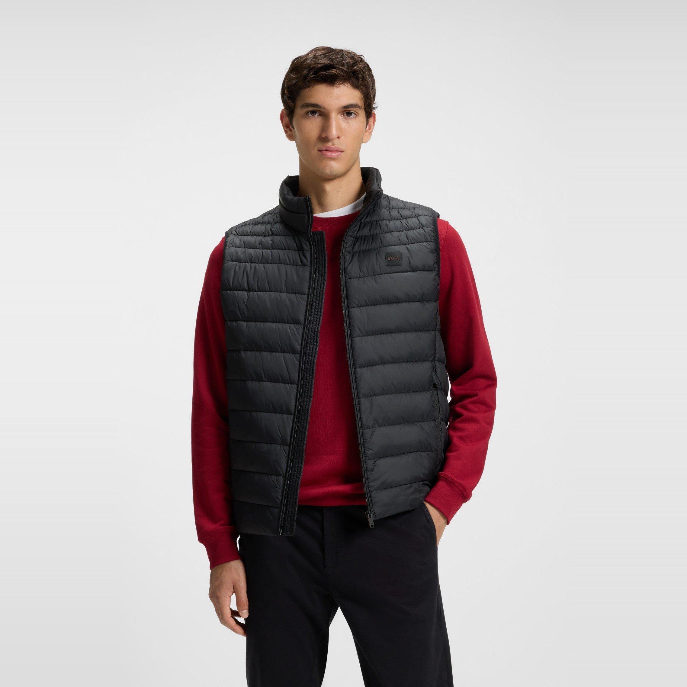 Black 001 - Boss - Men's Odeno Orange Slim-Fit Gilet - 2