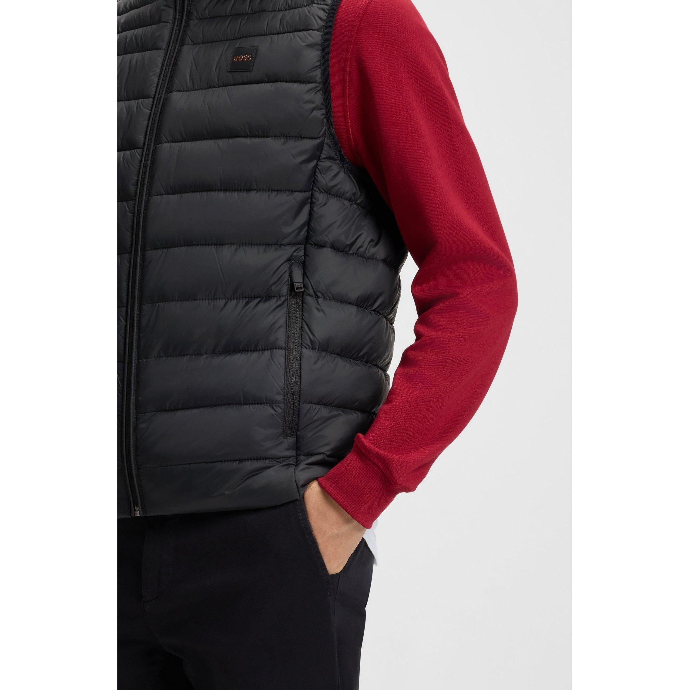 Black 001 - Boss - Men's Odeno Orange Slim-Fit Gilet - 4