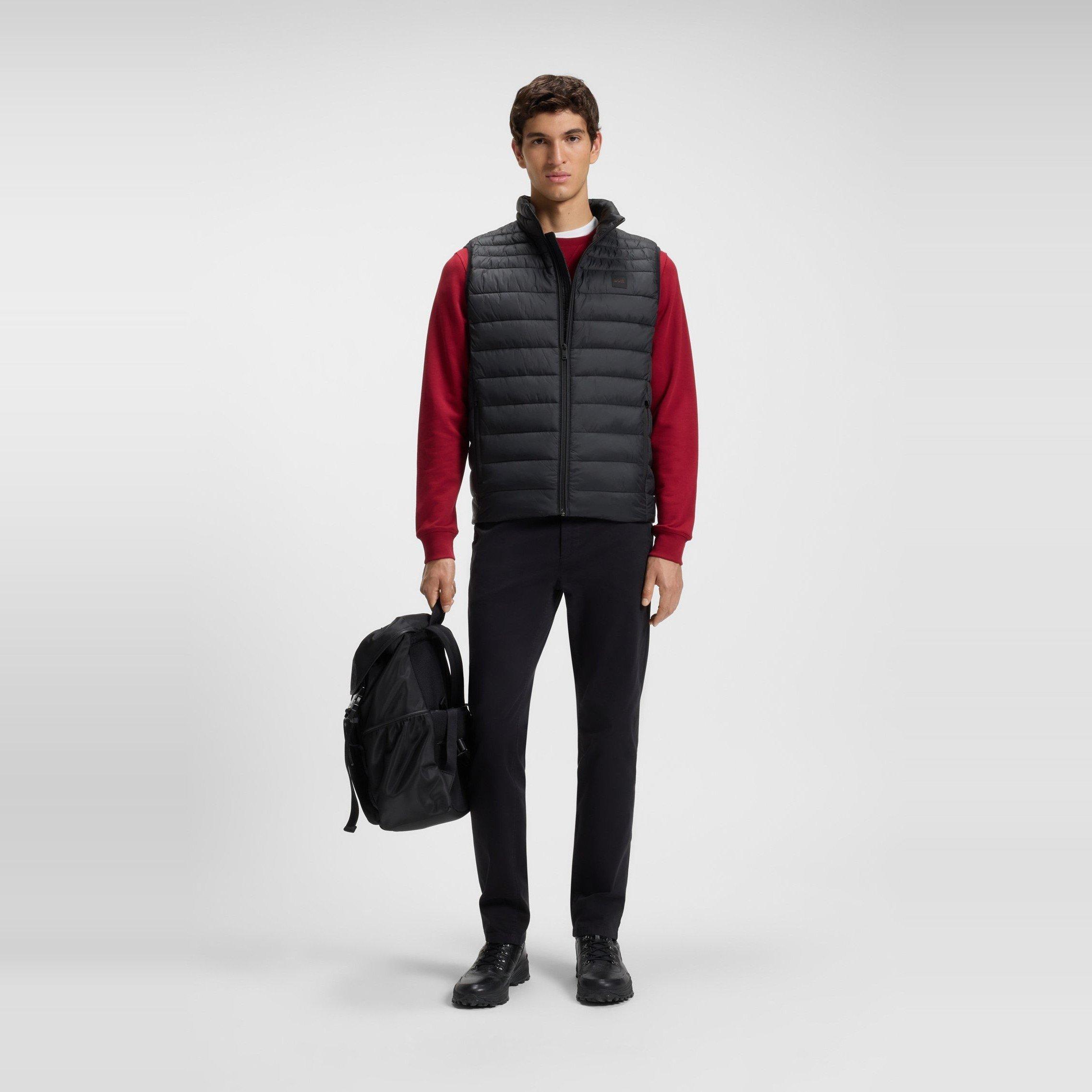 Black 001 - Boss - Men's Odeno Orange Slim-Fit Gilet - 6